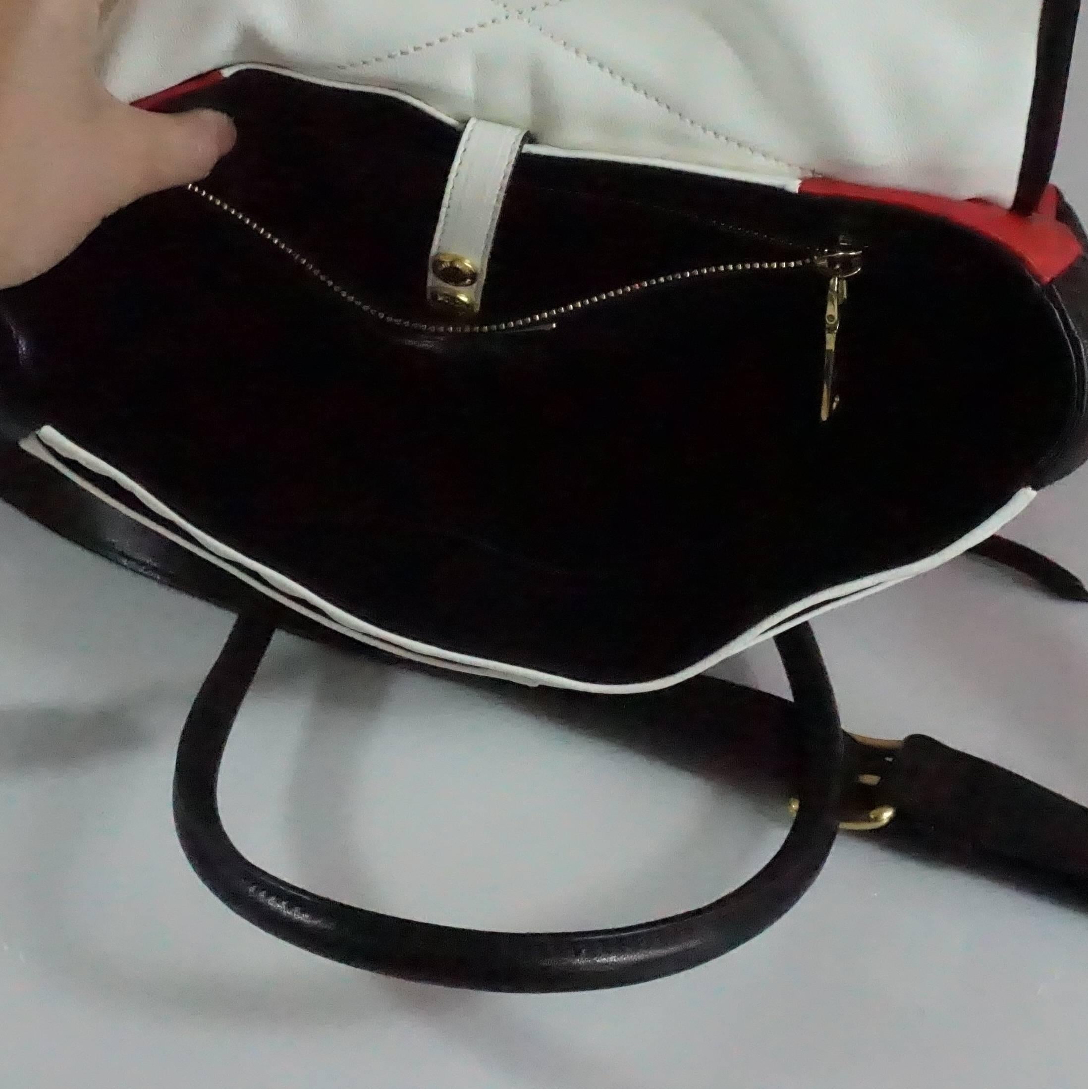 Miu Miu Black/White/Red Quilted Handbag - GHW 3