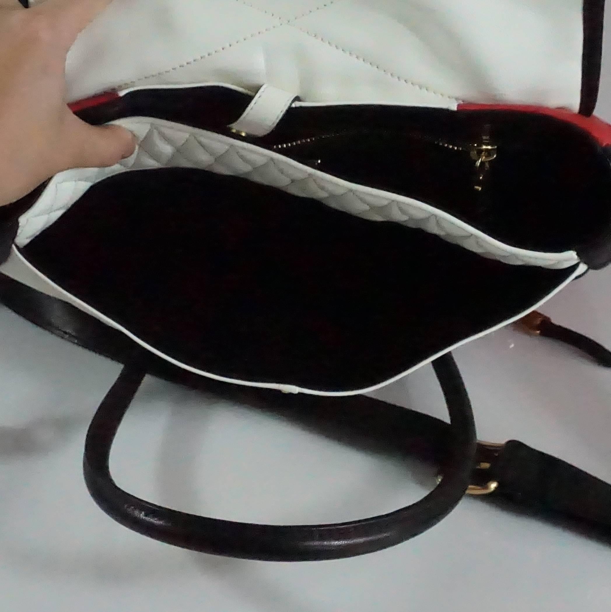 Miu Miu Black/White/Red Quilted Handbag - GHW 4
