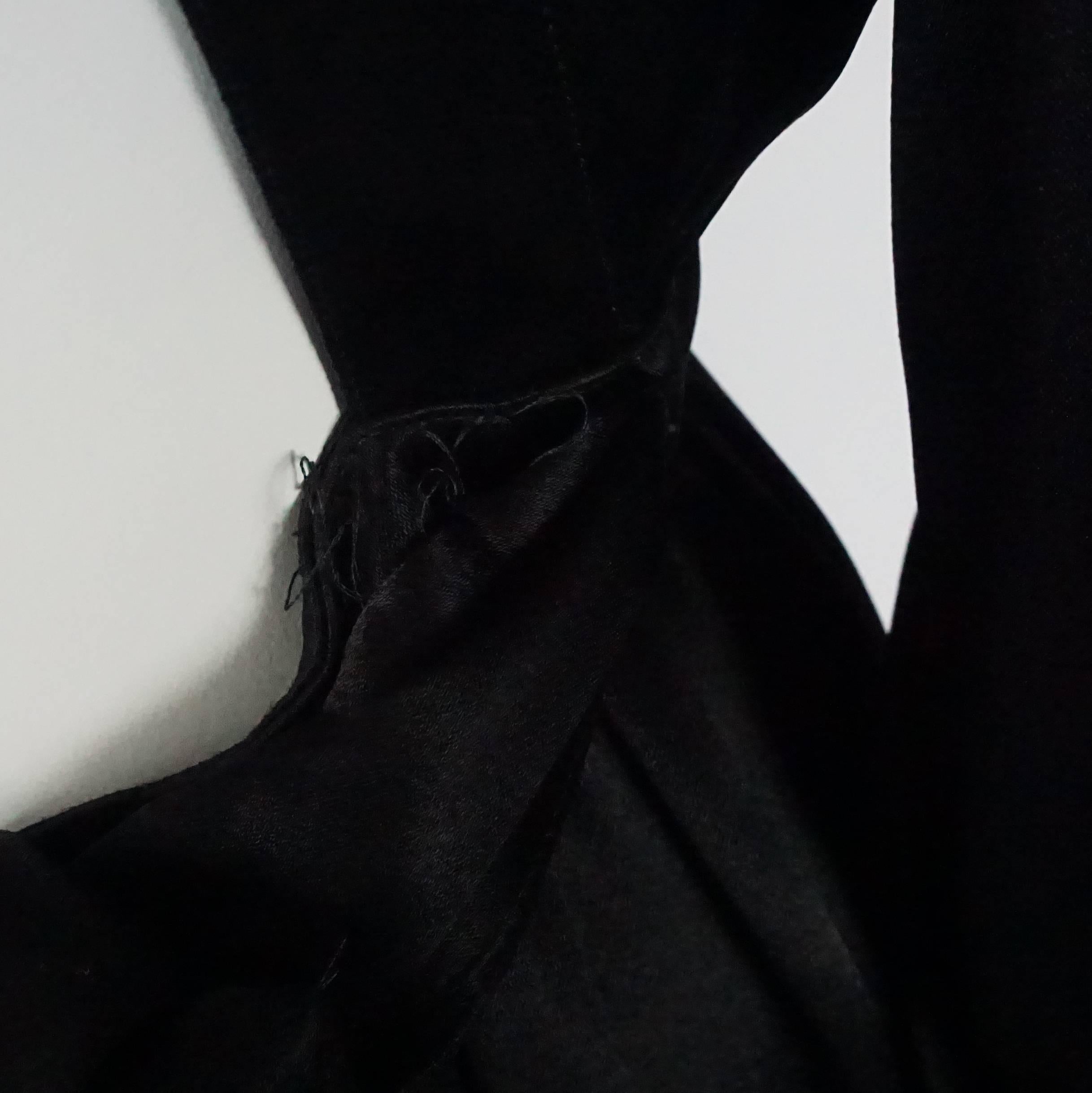 Thierry Mugler Black Satin Dress with Back Bow - 40 - Circa 1980s 3