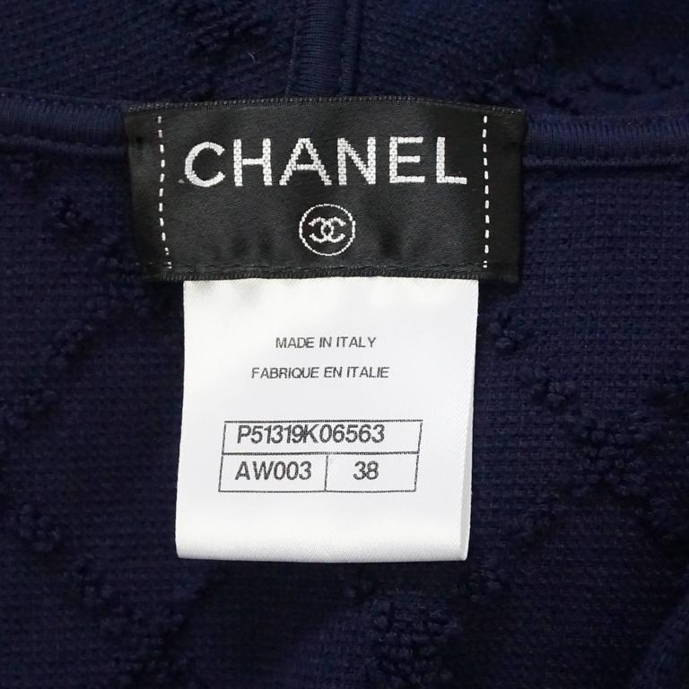 Chanel Navy Cotton Terrycloth Sleeveless Hooded Cover-Up Dress - 38 at ...