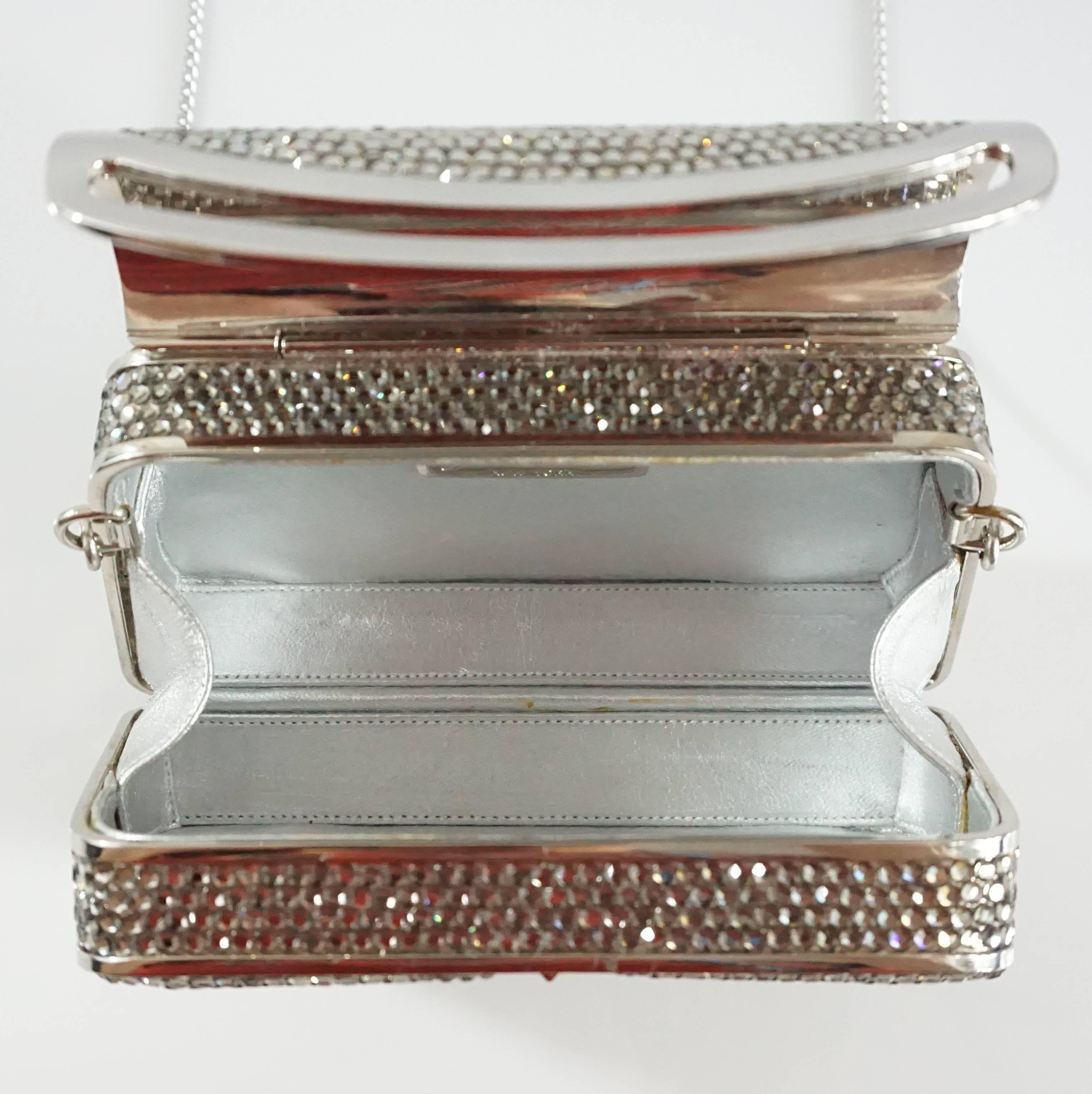 Judith Leiber Silver Crystal Minaudiere - Circa 90's 1