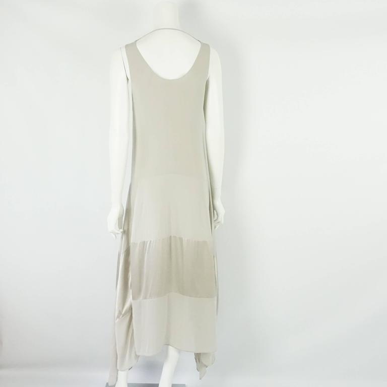 Brunello Cucinelli Taupe Silk Sleeveless Maxi Dress - Small For Sale at ...