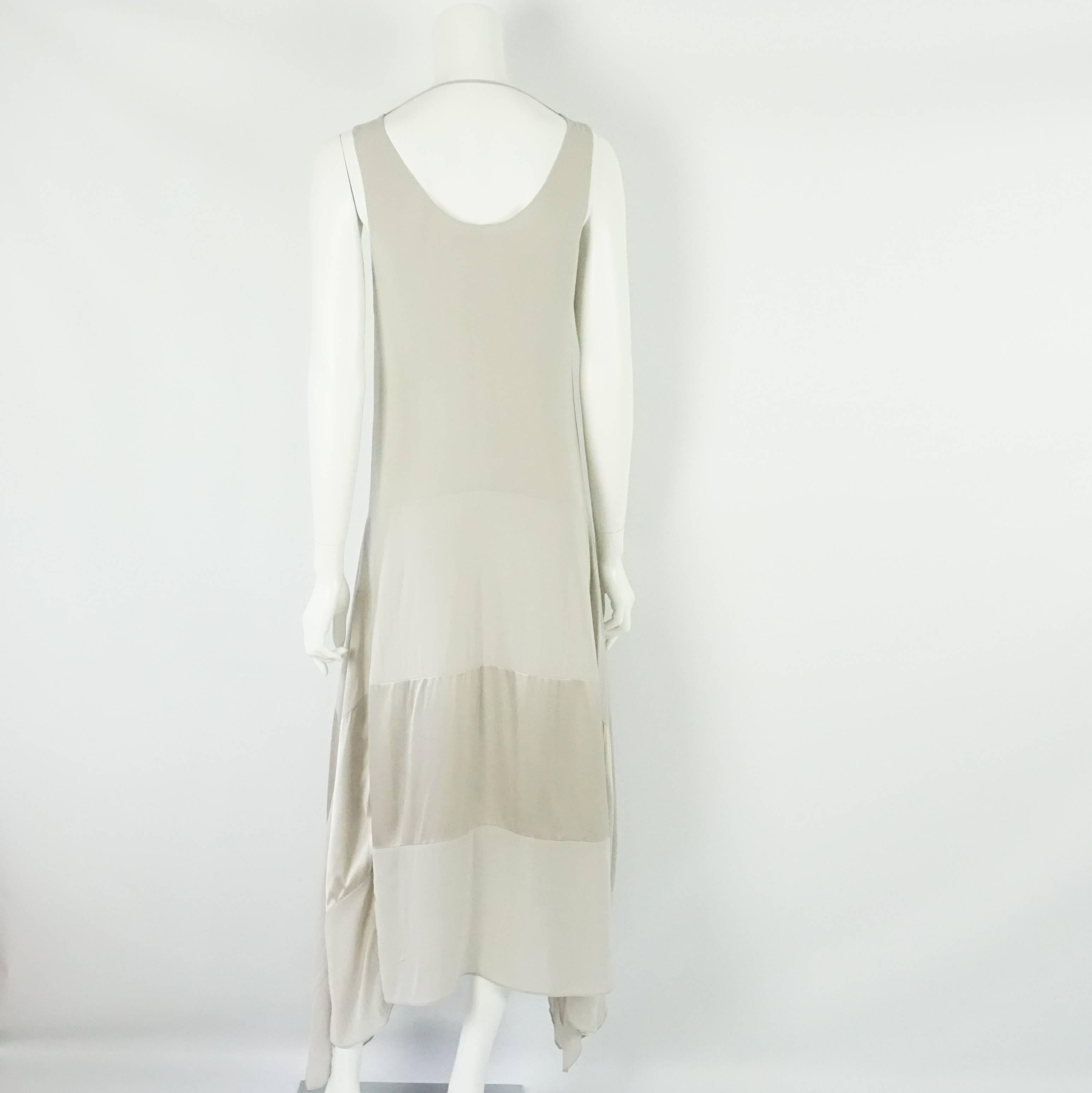 taupe silk dress