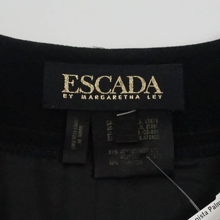 Escada by Margaretha Ley Black Shift Dress with bottom pleating-40-80's ...