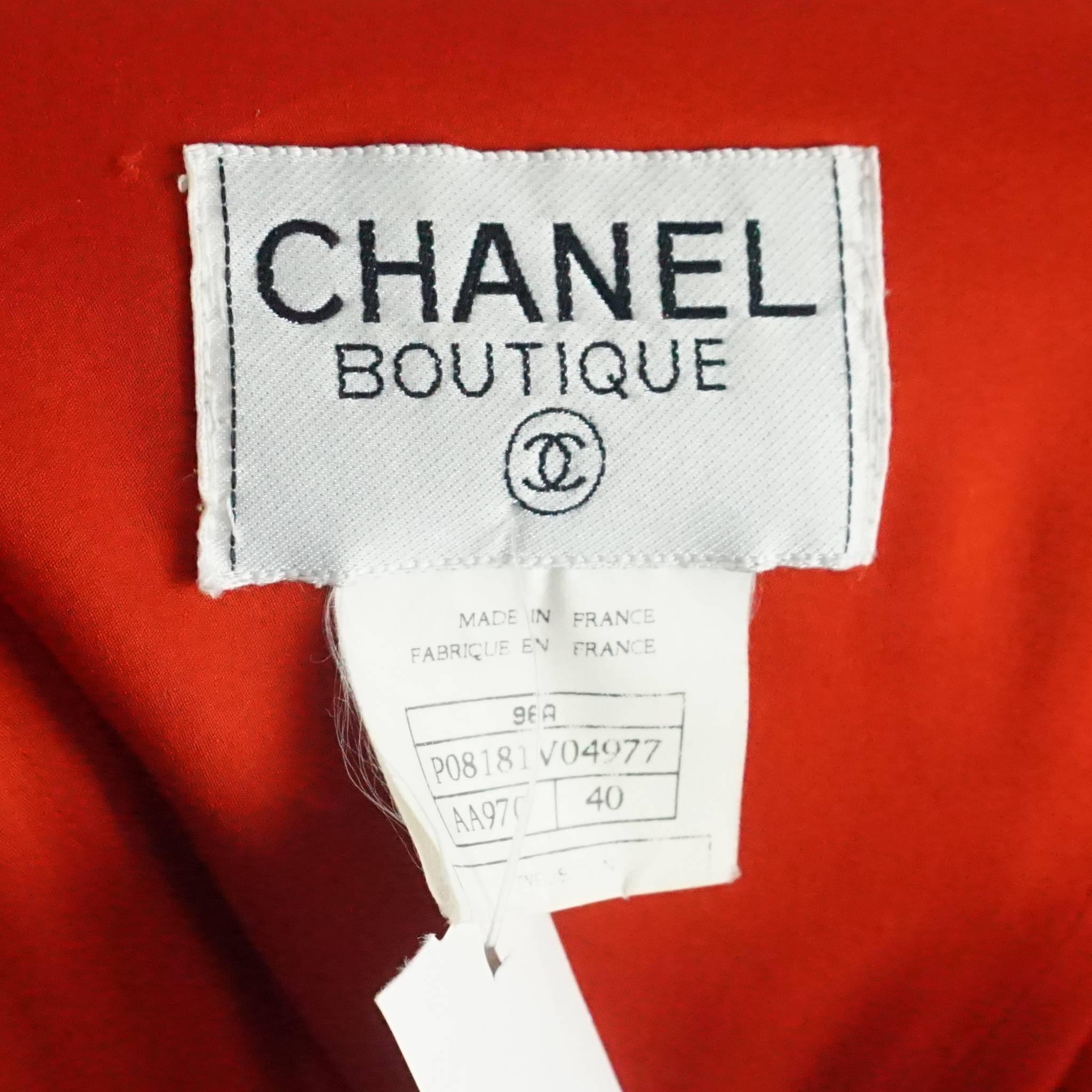 Chanel Vintage Red Double Faced Wool Coat Dress - Size 40 Circa 1996A In Good Condition In West Palm Beach, FL