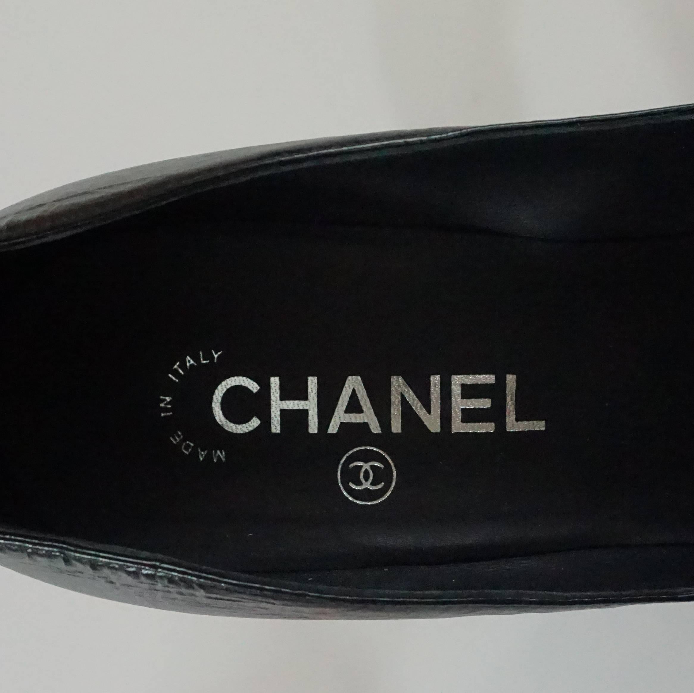 Chanel Black Leather and Patent Pump w/ Rope Knot Heel - 40.5 3