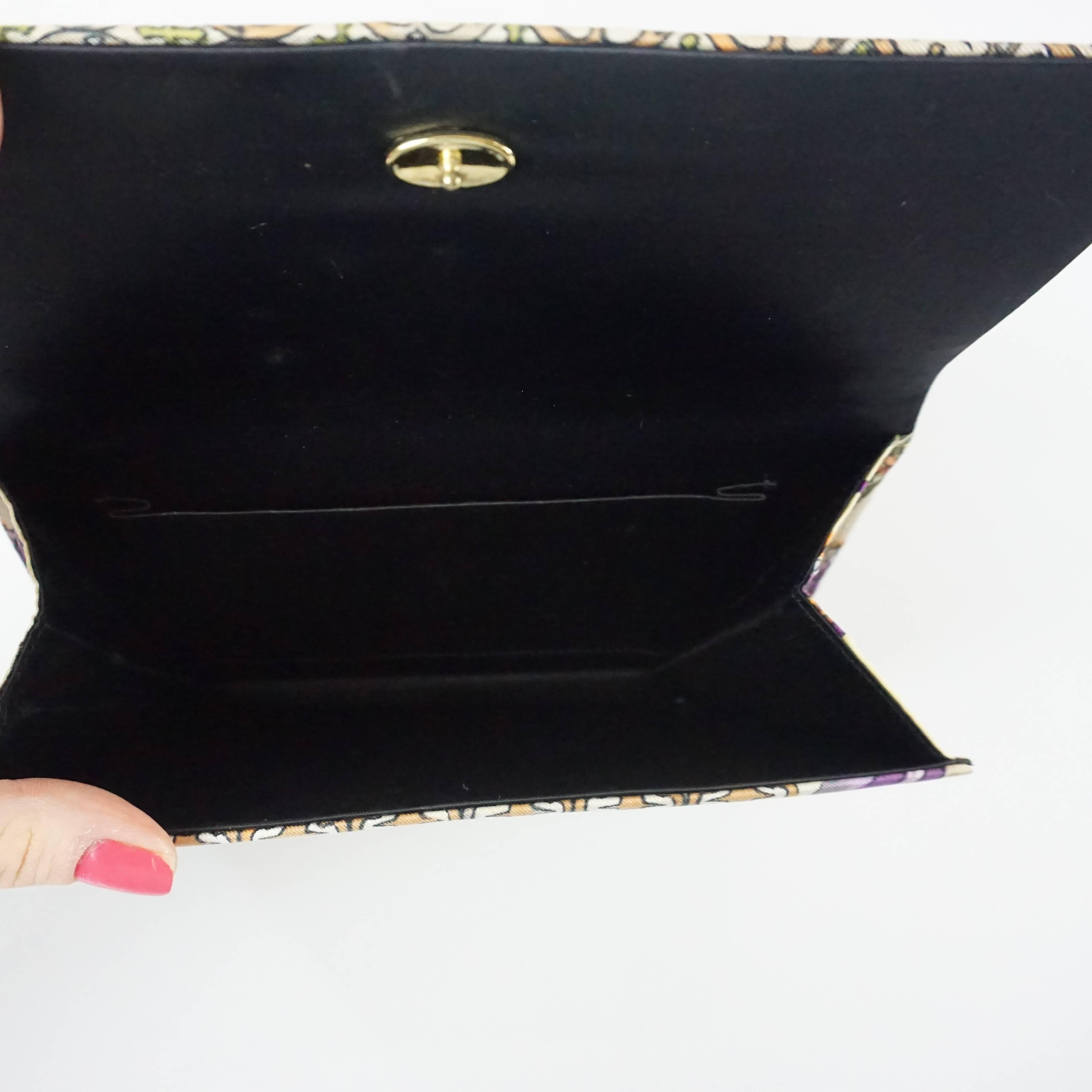 Emilio Pucci Multi Printed Handbag with Gold Braided Handle - 1960's 3