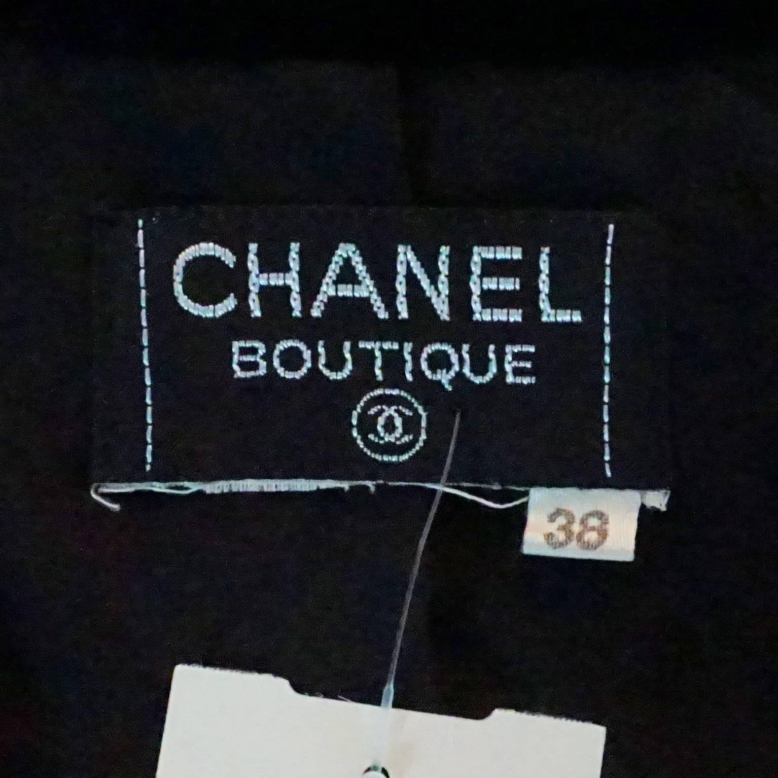 Chanel Black Velvet Short Sleeve Top - 38 - 1990's  1