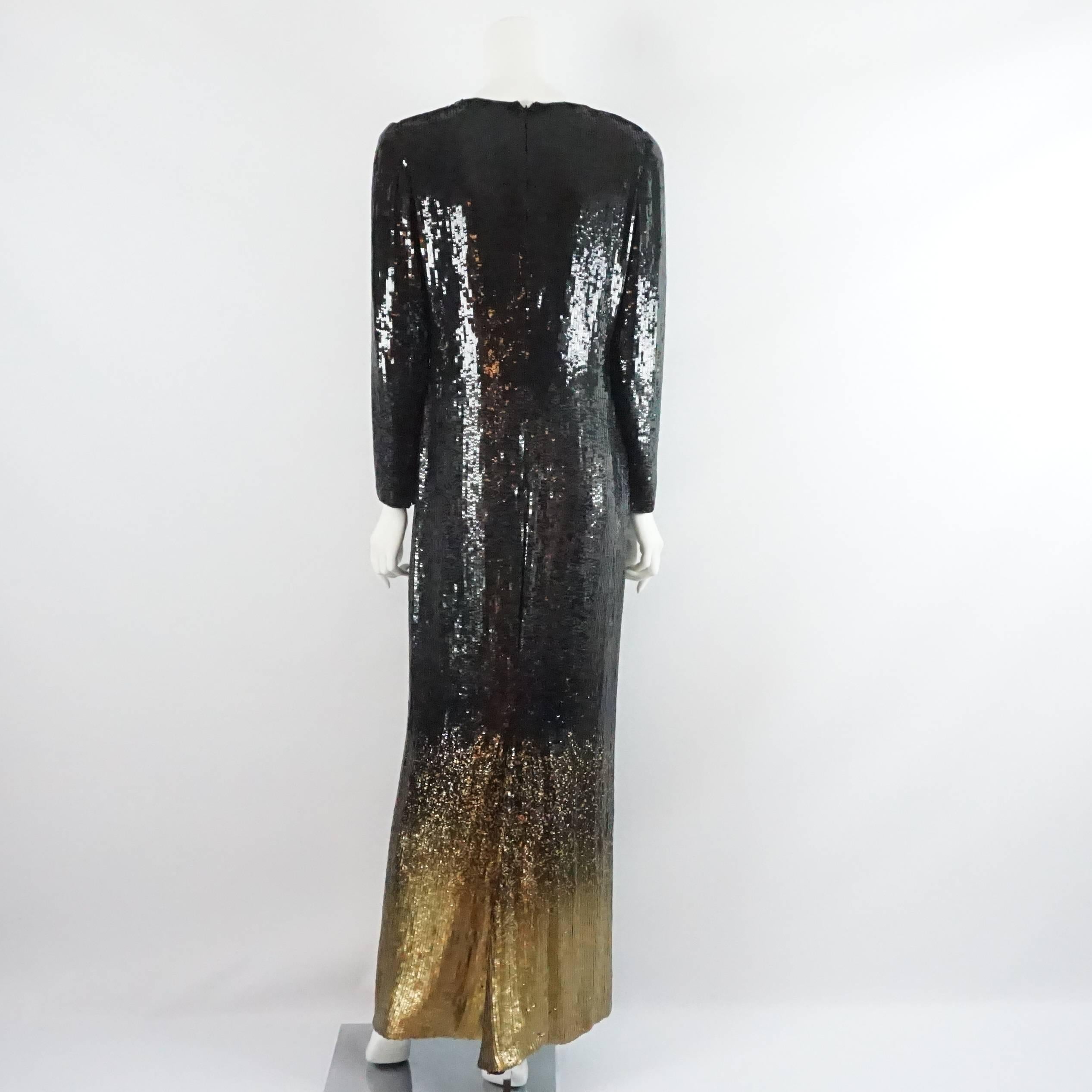 black sequin long sleeve dress