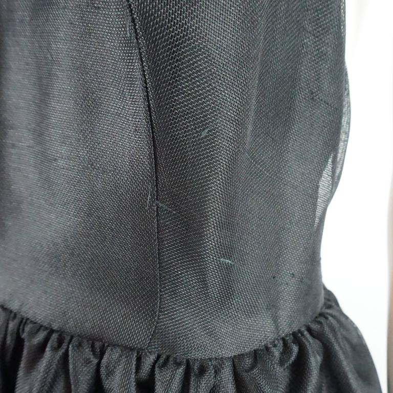Oscar de la Renta Black Linen Halter Gown with Ruffles, 1990s For Sale ...