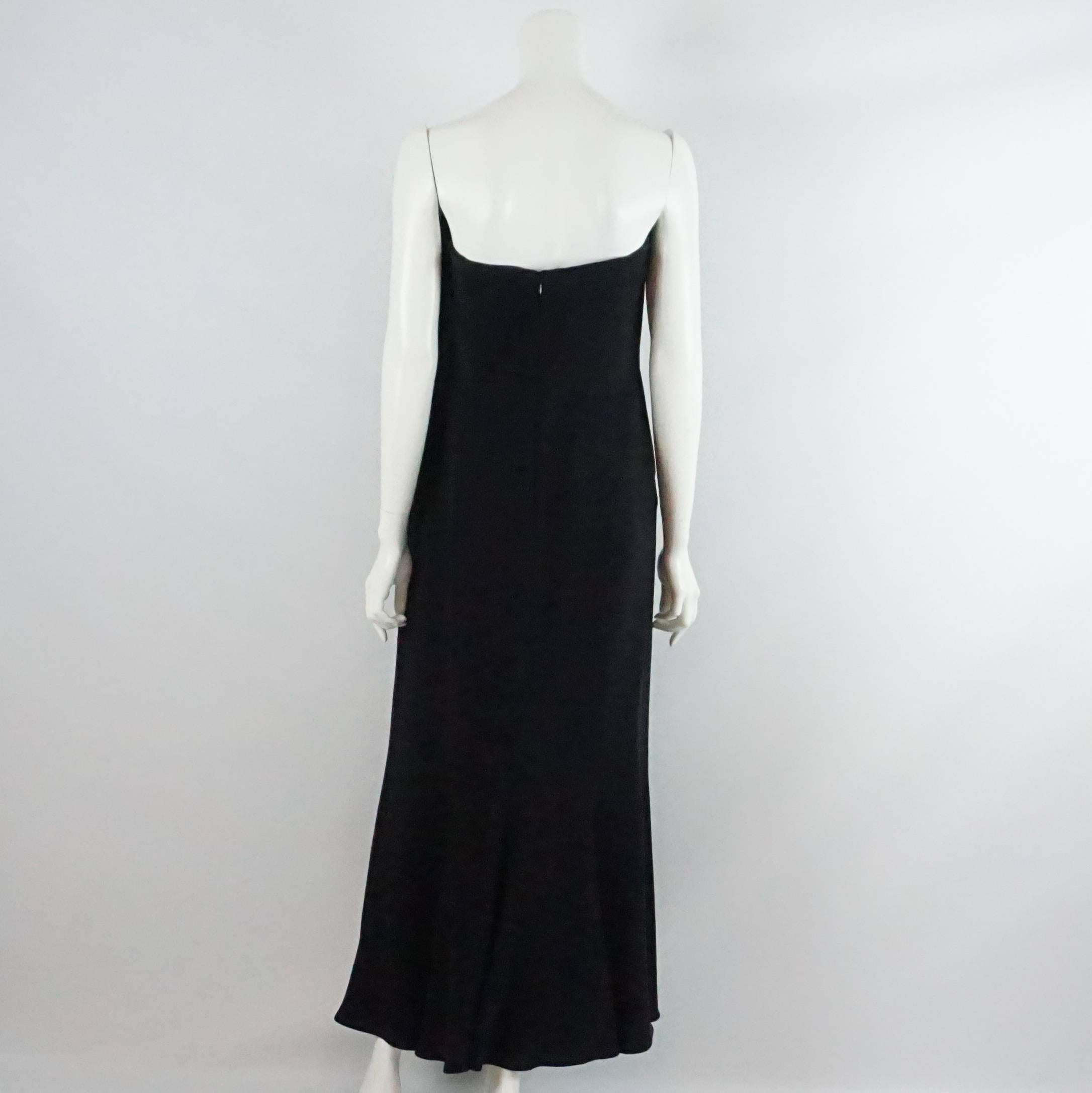 Giorgio Armani Black Silk Strapless Gown - 44 In Excellent Condition In West Palm Beach, FL