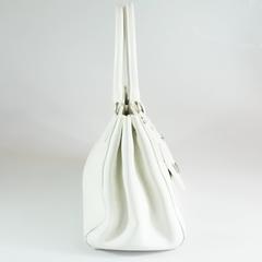 Dior White Leather Shoulder Bag - SHW