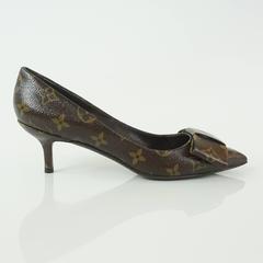 Louis Vuitton Brown Monogram Bow Heels - 36.5