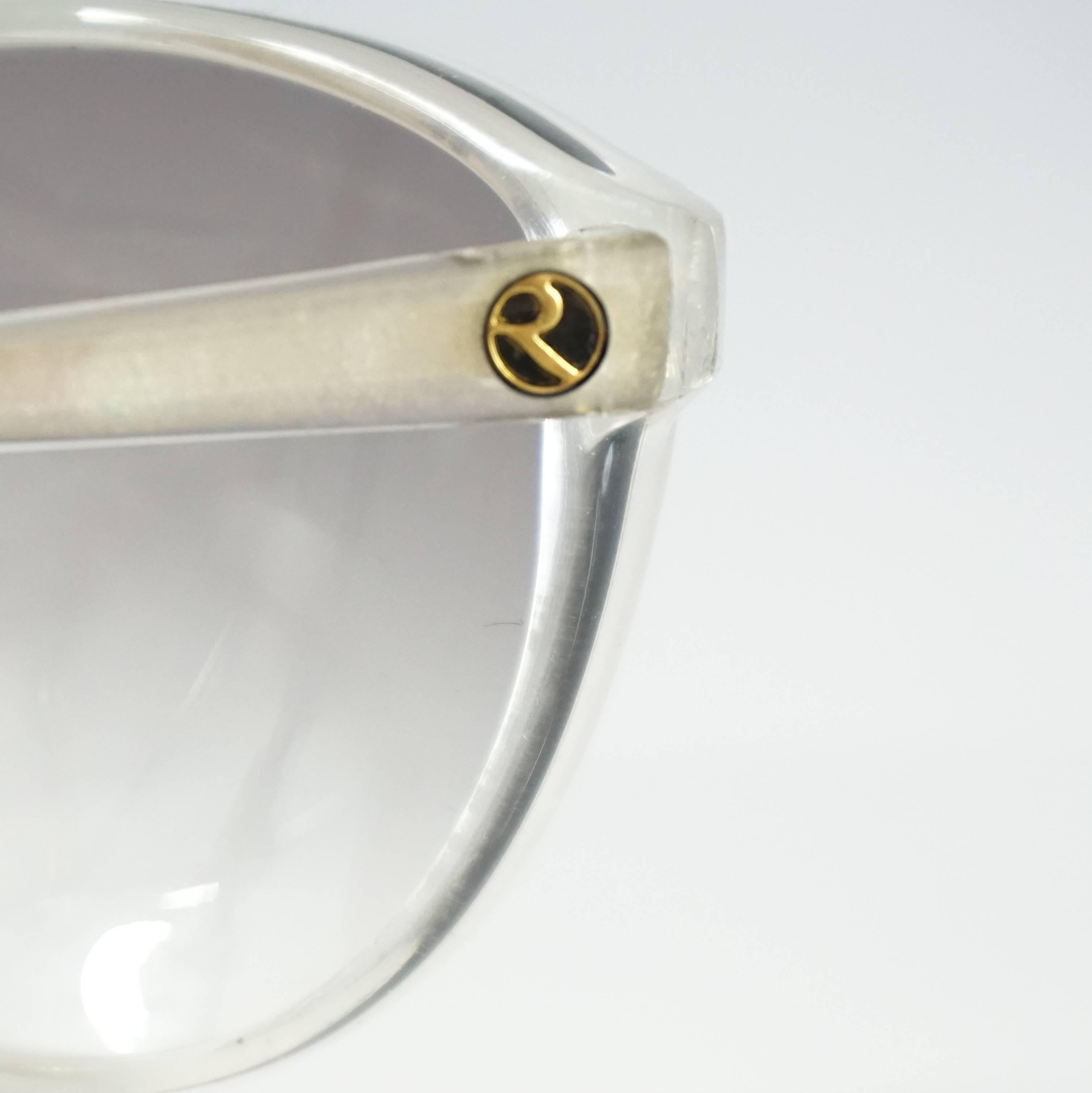 Women's Rochas White Mother of Pearl Cateye Sunglasses - 1970's