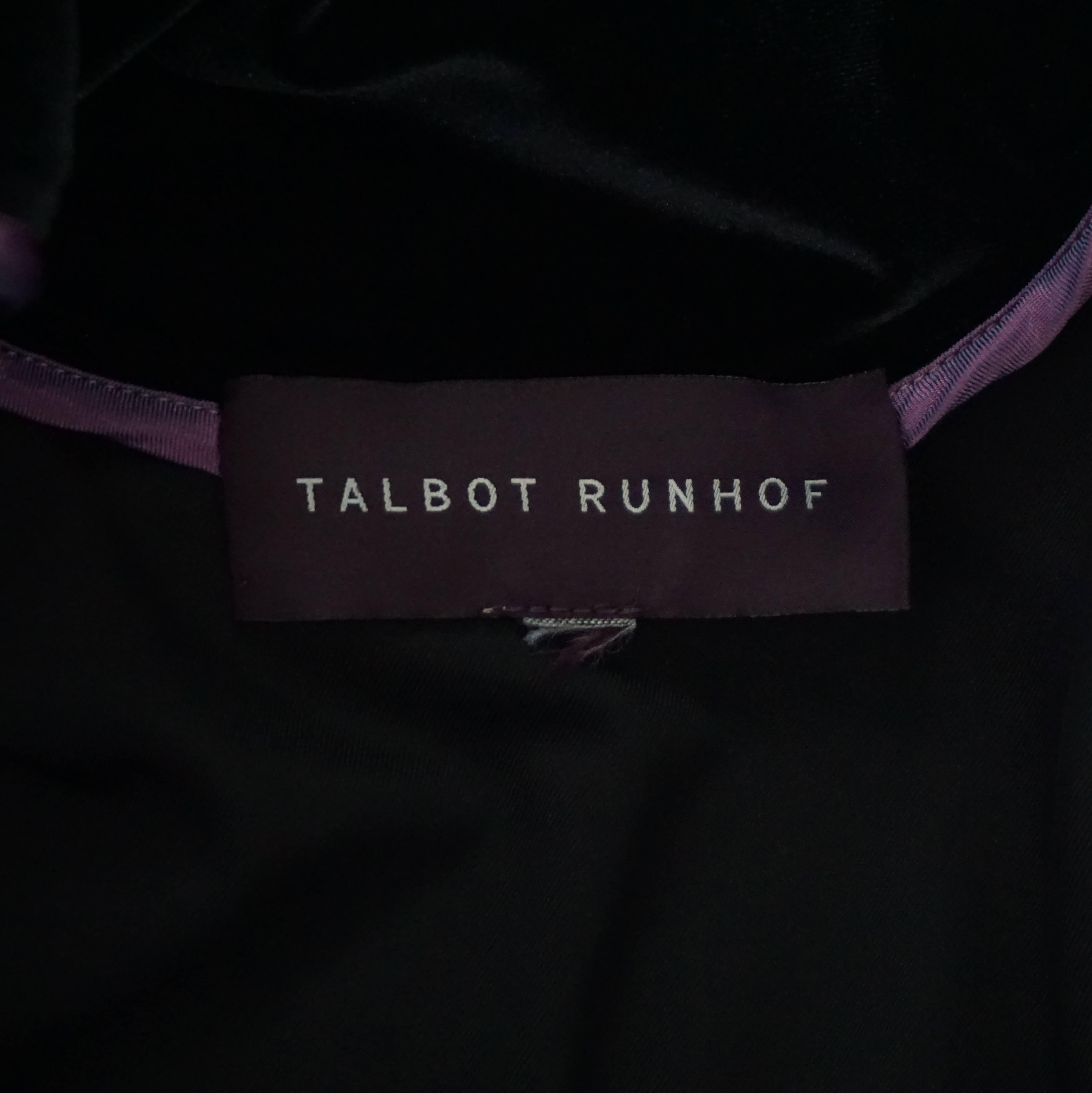 Talbot Runhof - Robe asymétrique en velours noir, taille L Excellent état - En vente à West Palm Beach, FL