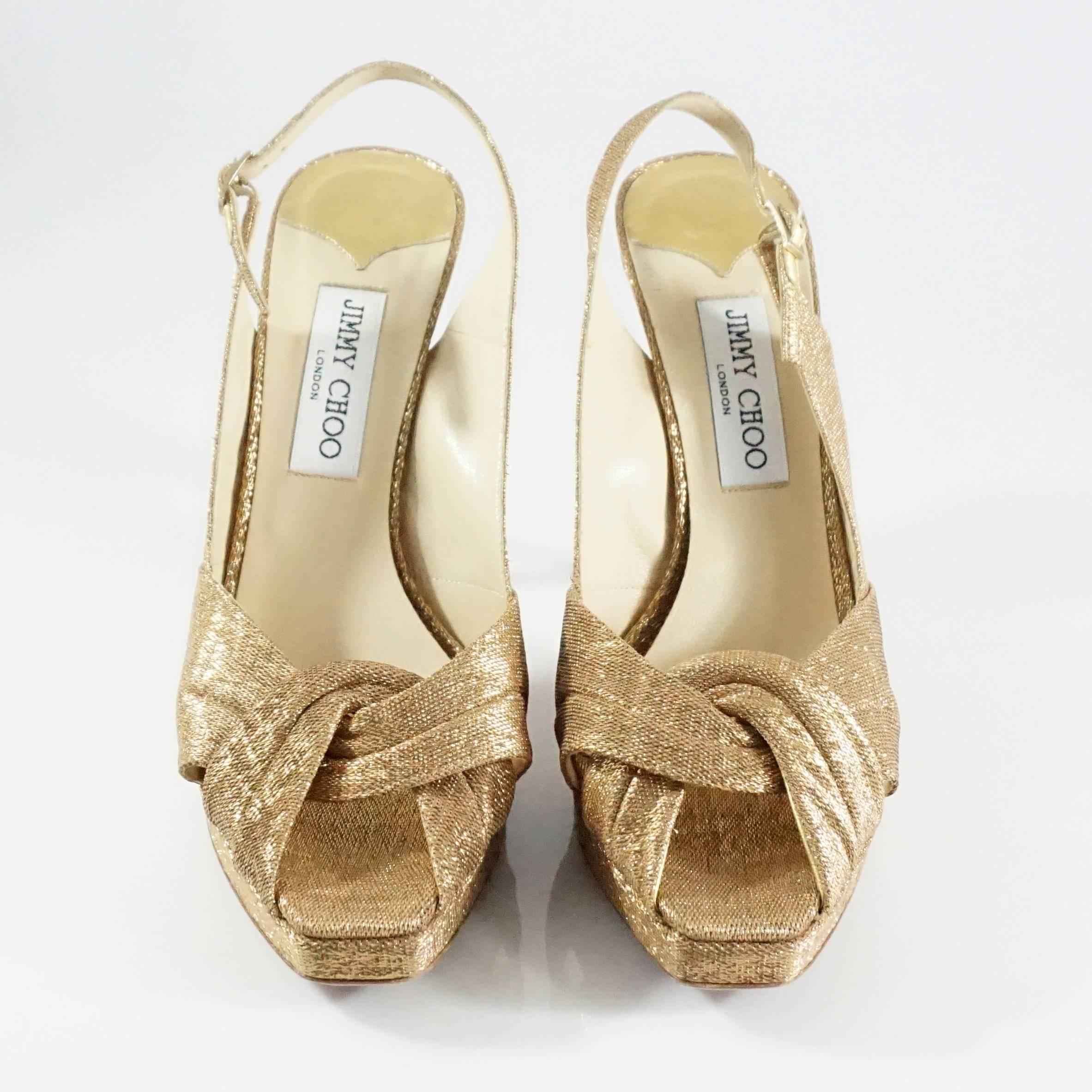 jimmy choo gold slingbacks