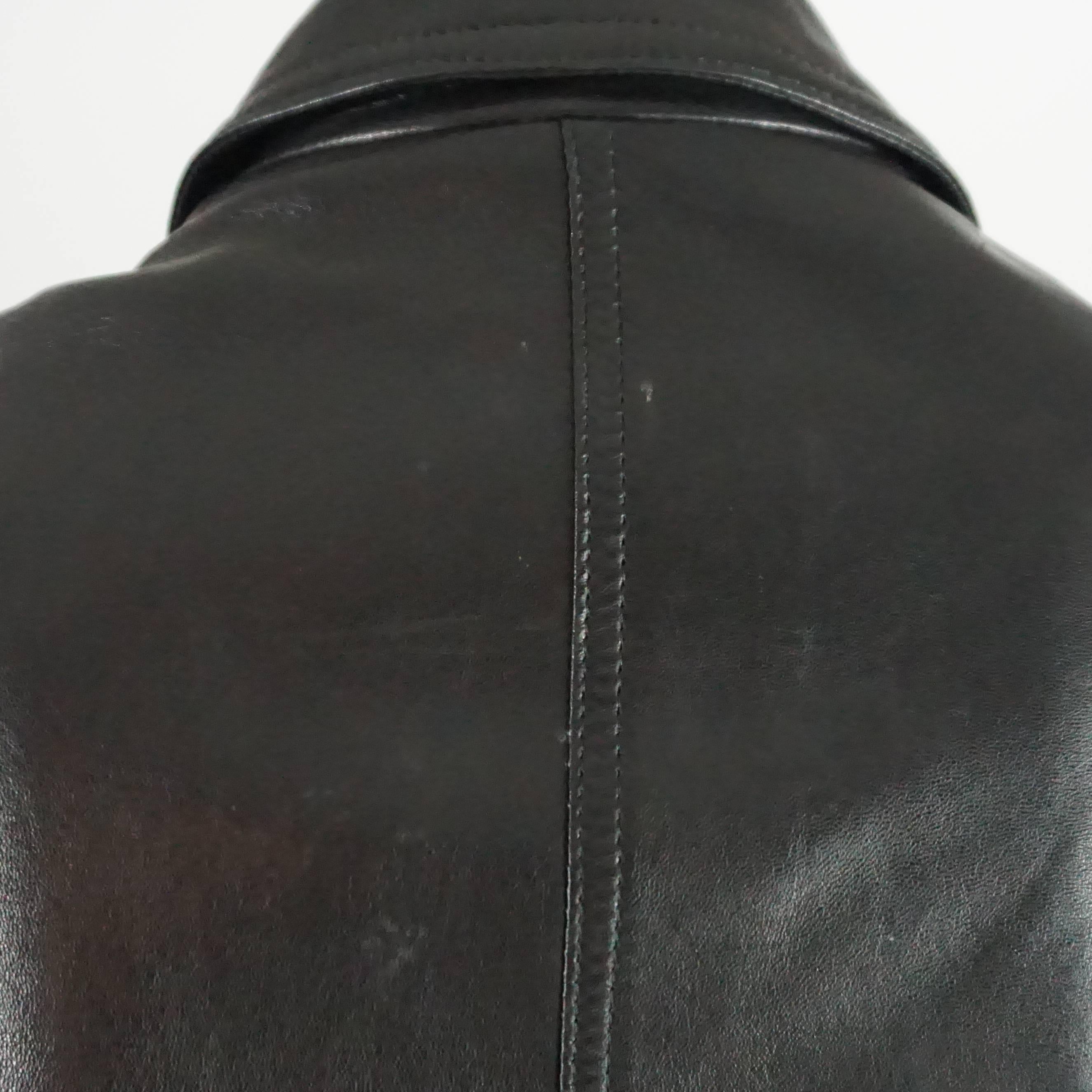 Versace Black Leather Cropped Jacket 3