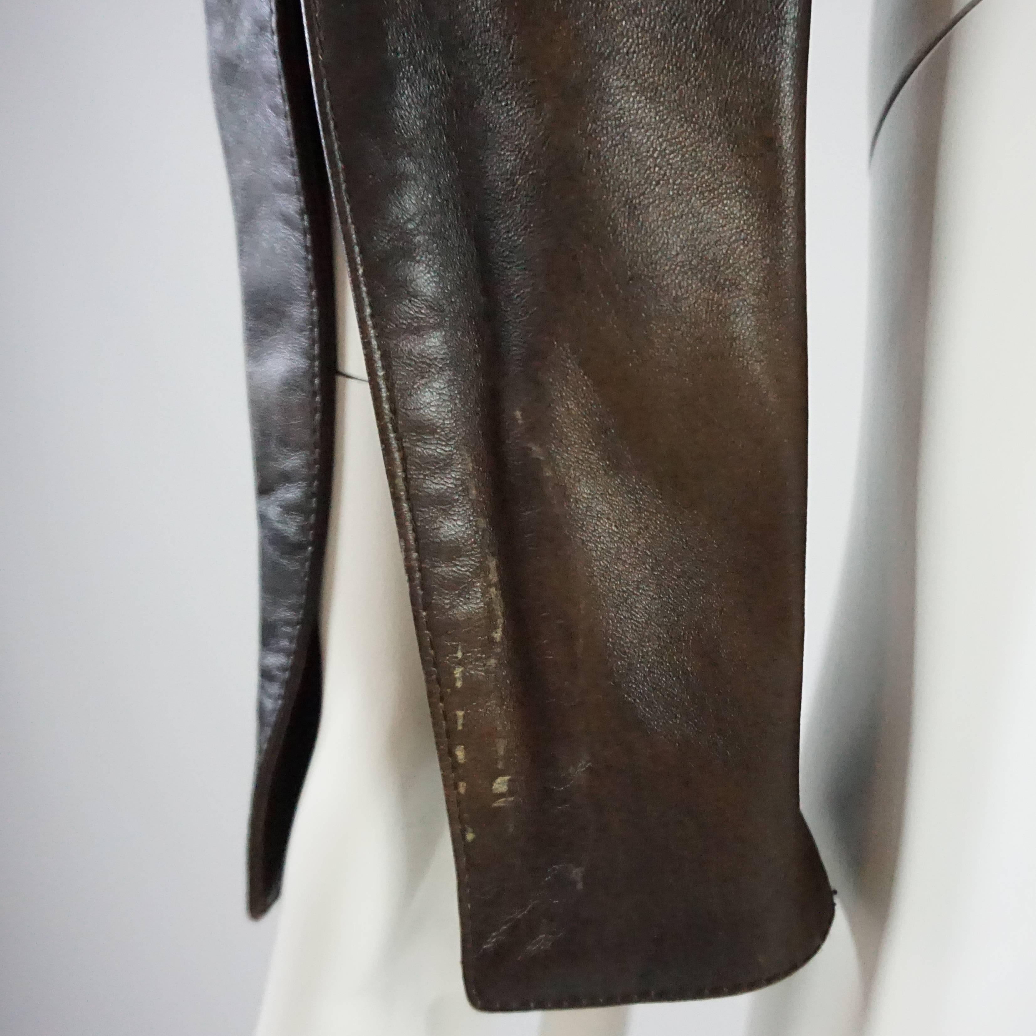 Valentino Chocolate Brown Tapered Leather Jacket - 8 In Good Condition In West Palm Beach, FL