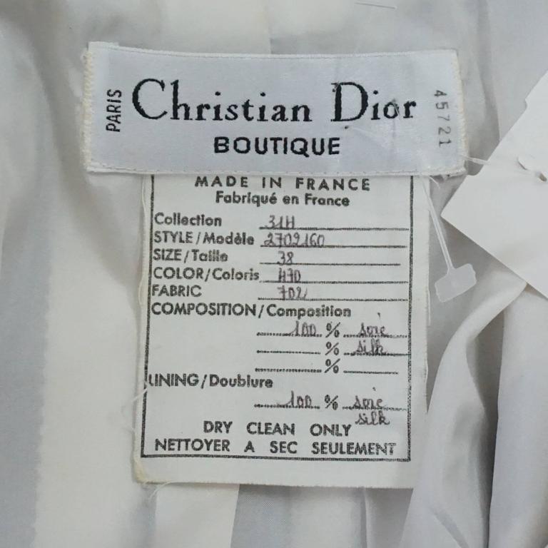 Christian Dior Ivory Silk Jacket with Brown Cane Design - 38 For Sale ...