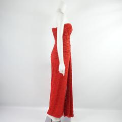 Mark Zunino Red Lace Strapless Gown - S