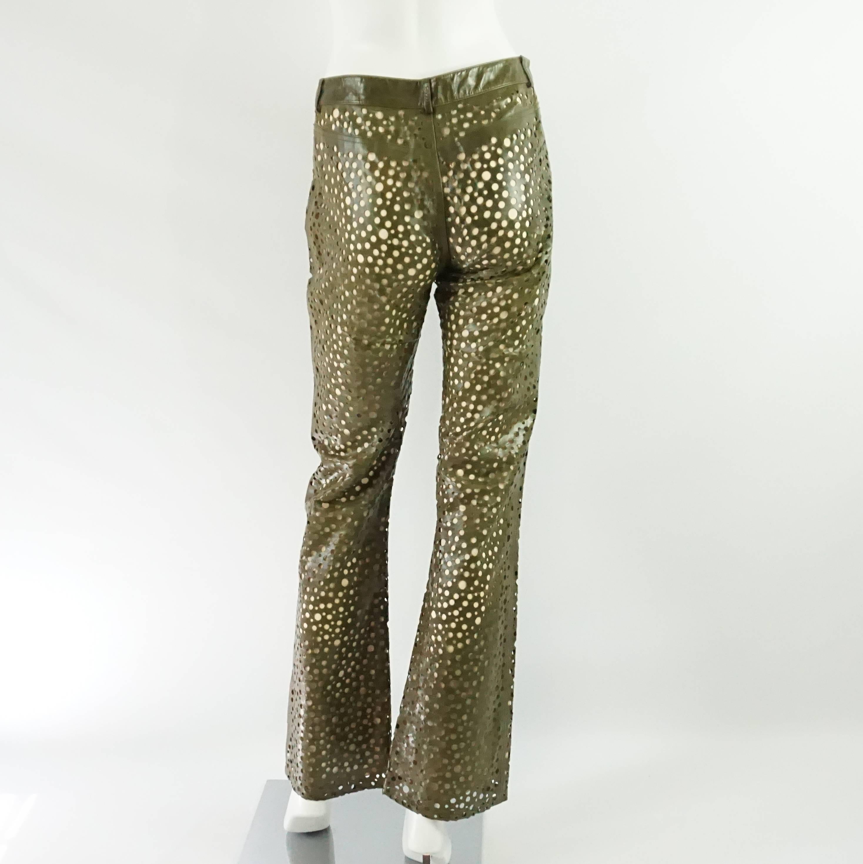 olive leather pants