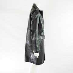 DSquared2 Black Leather Trench Style Full Coat - 46