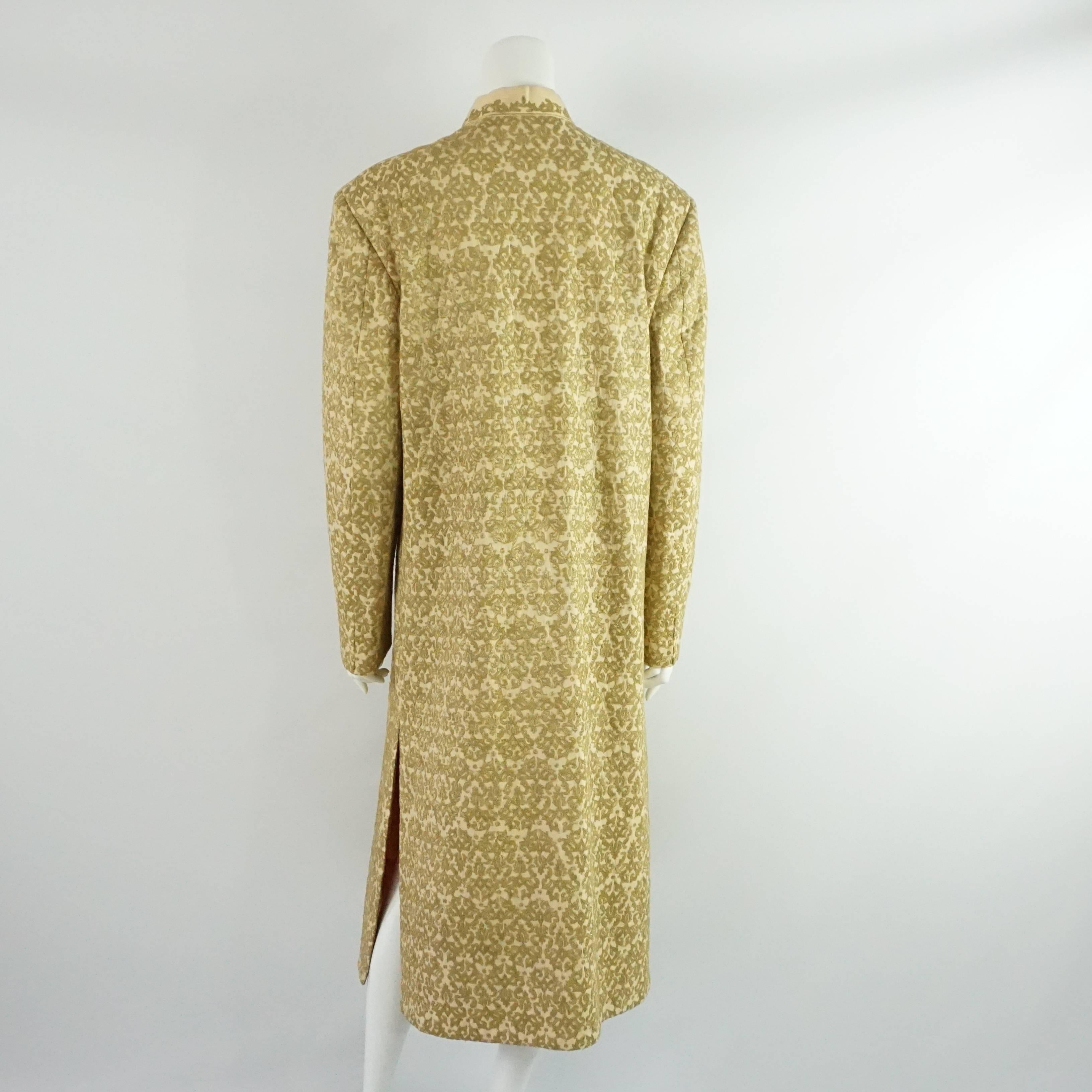 Saga Mode Gold Brocade Full Coat - L - 1990's  In Excellent Condition In West Palm Beach, FL