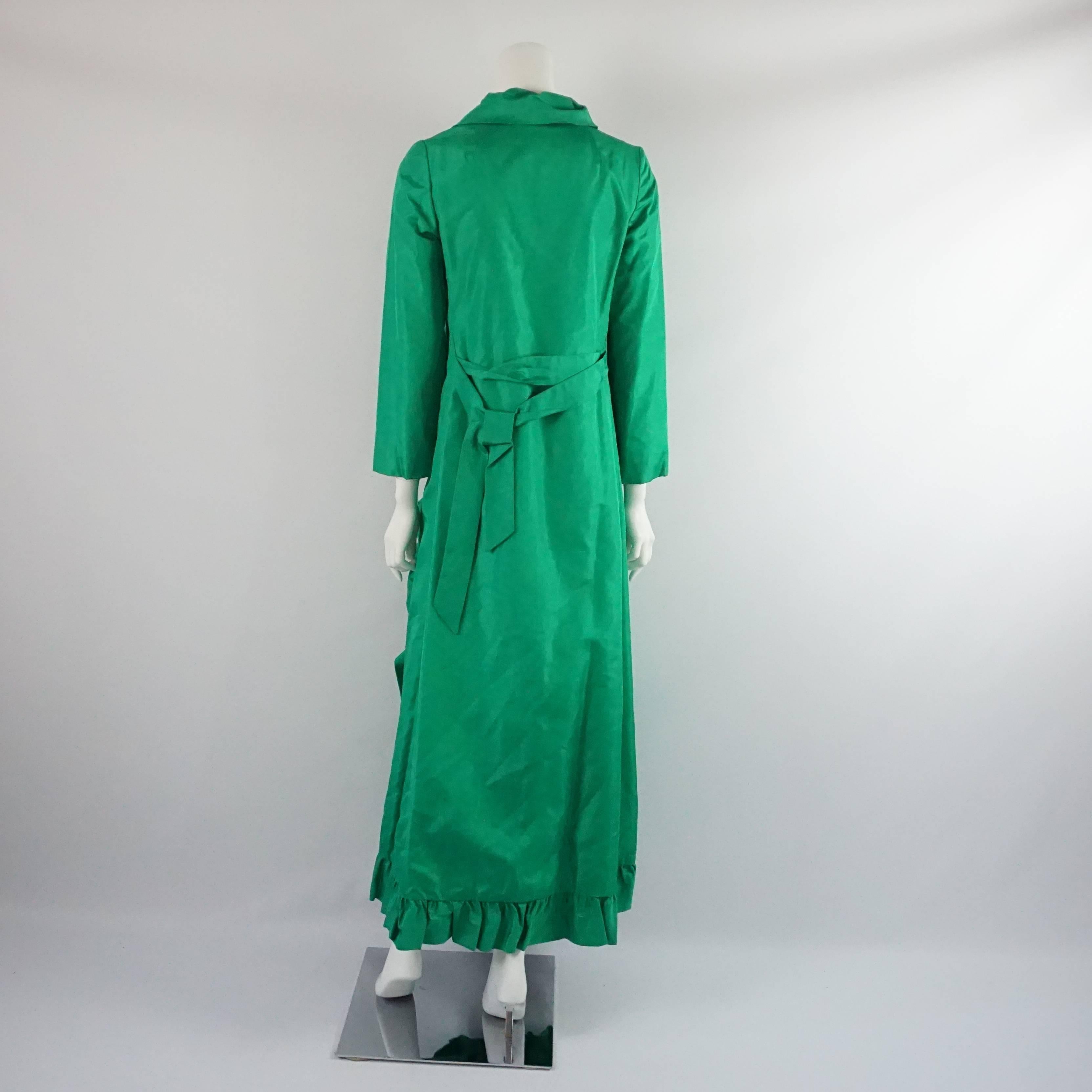 green silk coat