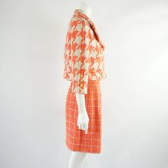 Christian Lacroix Coral and Pink Wool Skirt Suit - 34