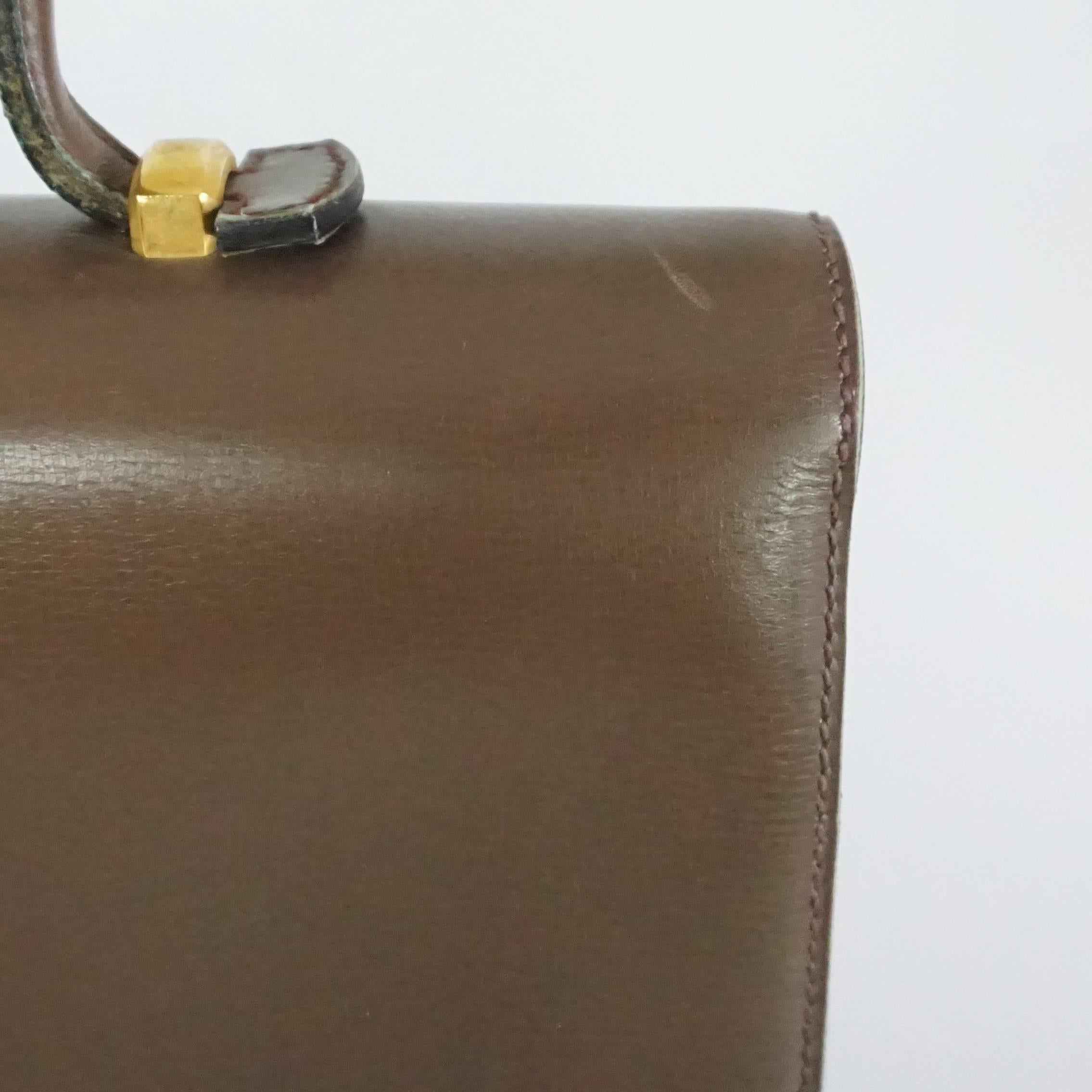 Lederer Vintage Taupe Leather Small Briefcase - 1950's 1