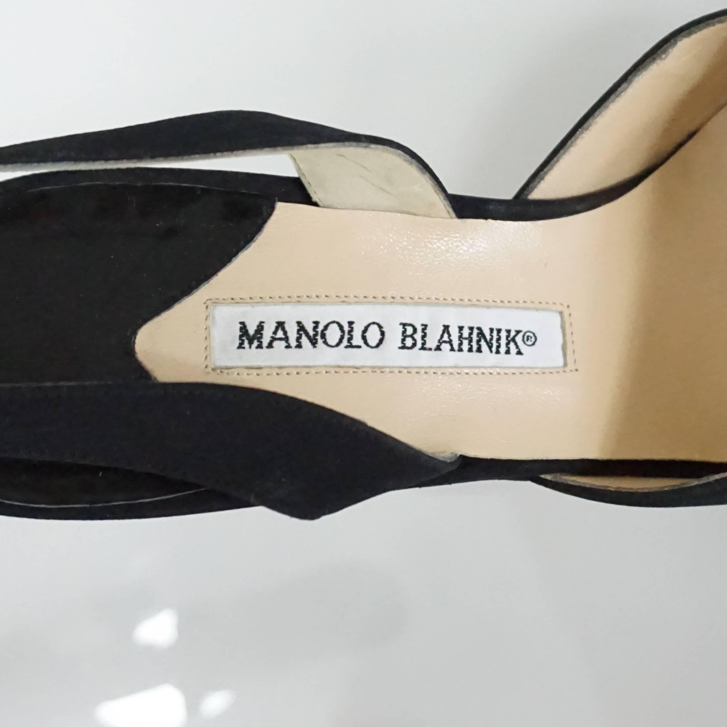 Manolo Blahnik Black Beaded Carolyne Heel - 39.5 2
