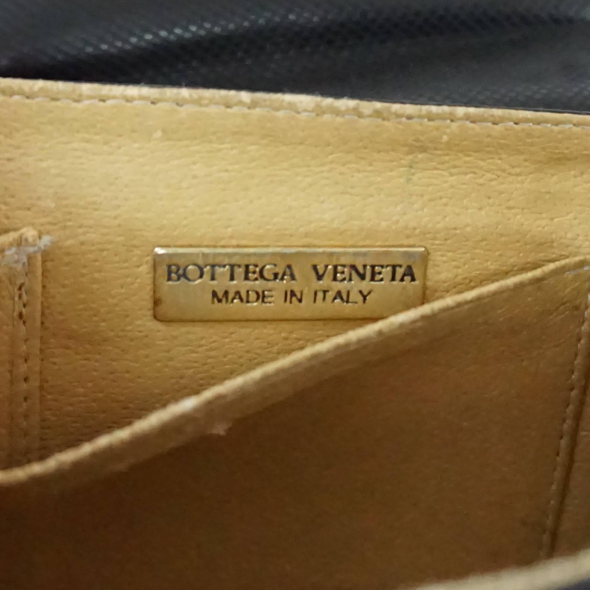 Bottega Veneta Black Embossed Leather Small Clutch with Tassel - 1980's  3