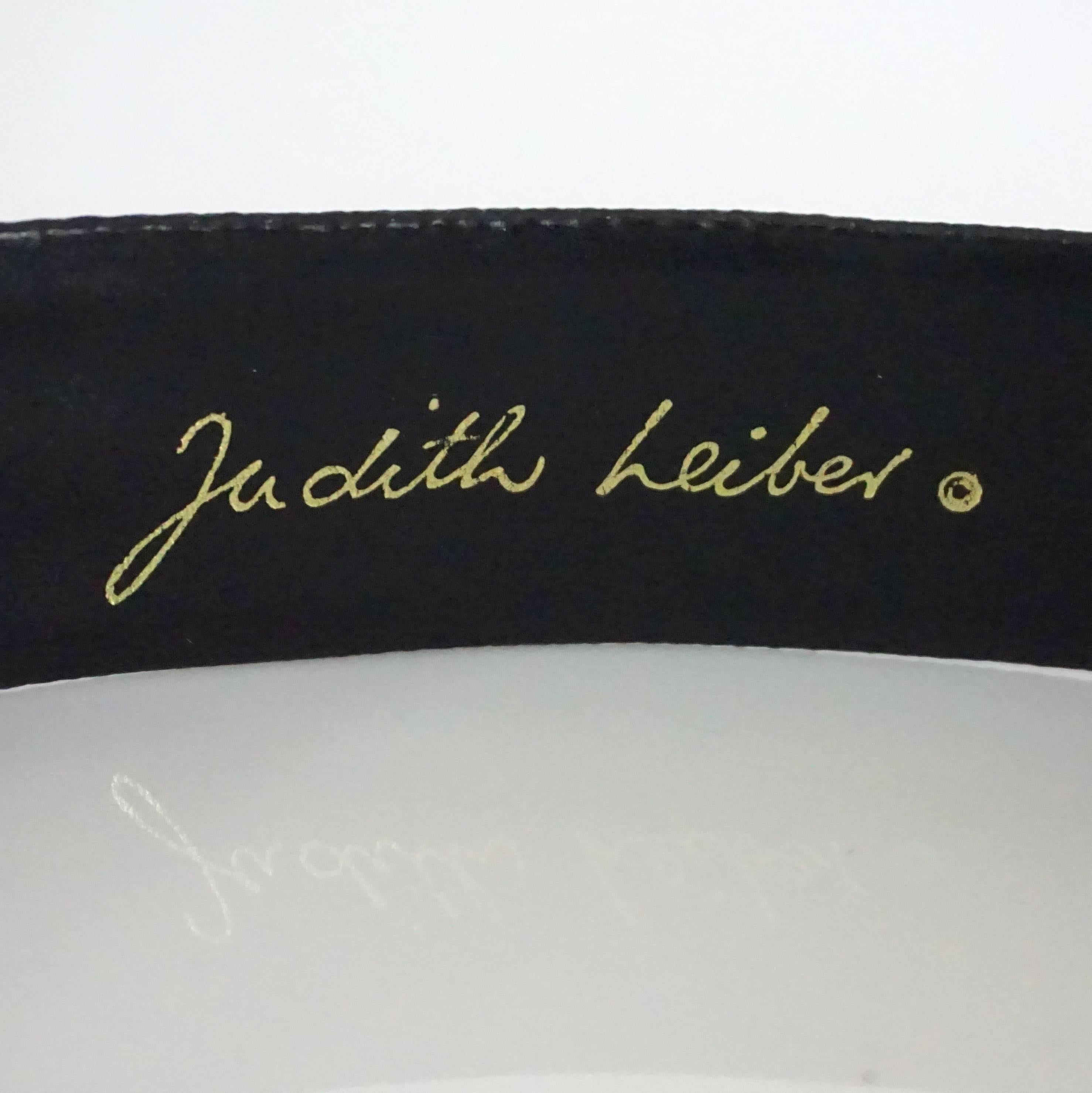 Judith Leiber Black Lizard Belt with Gold Front Detailing 2