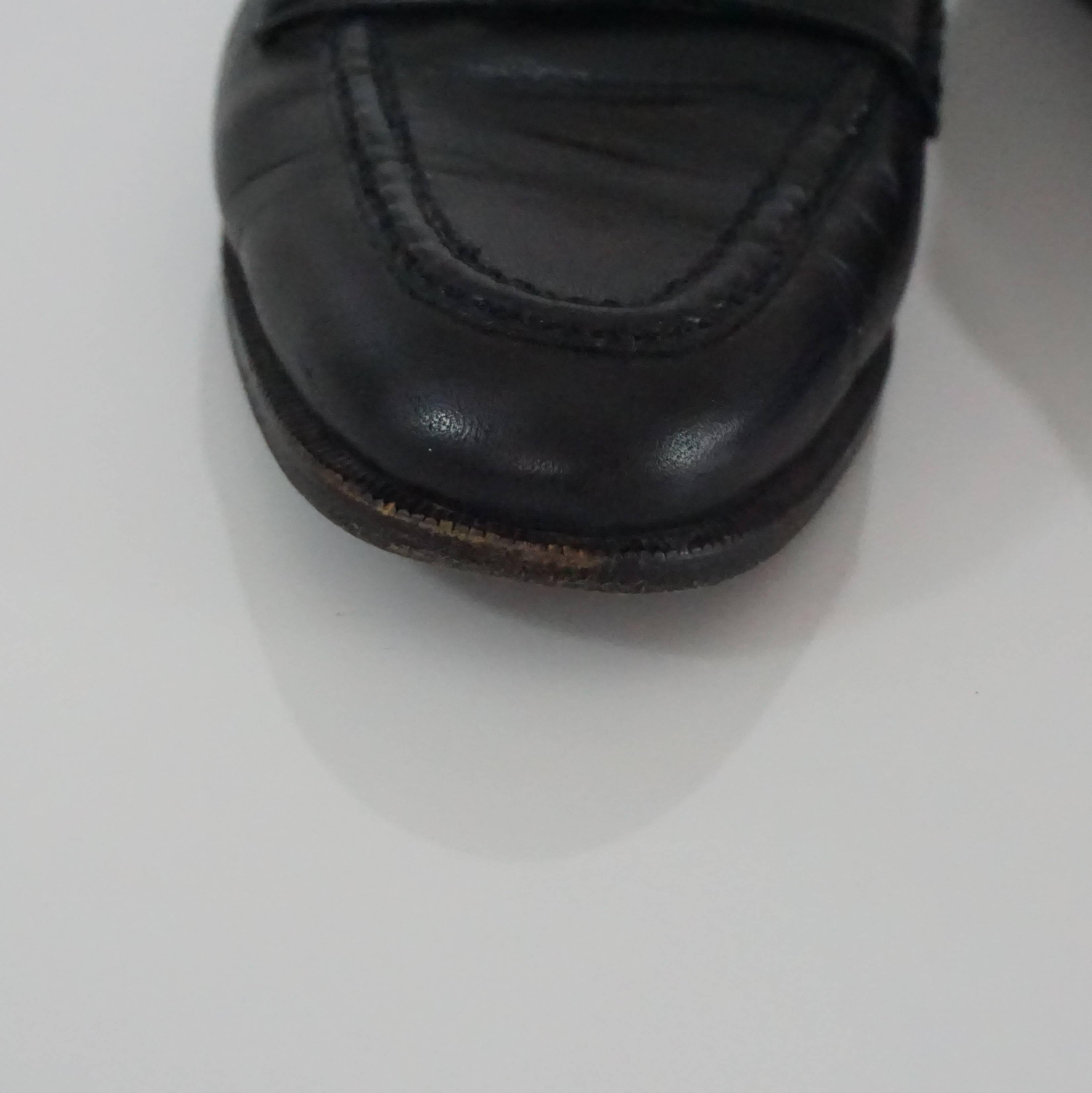 Chanel Black Leather Loafers with 