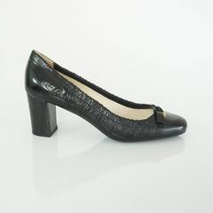 Prada Black Leather Pumps with Block Heels - 39.5