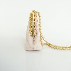 Chanel Pink Suede Quilted Crossbody with Frame - GHW - 1996