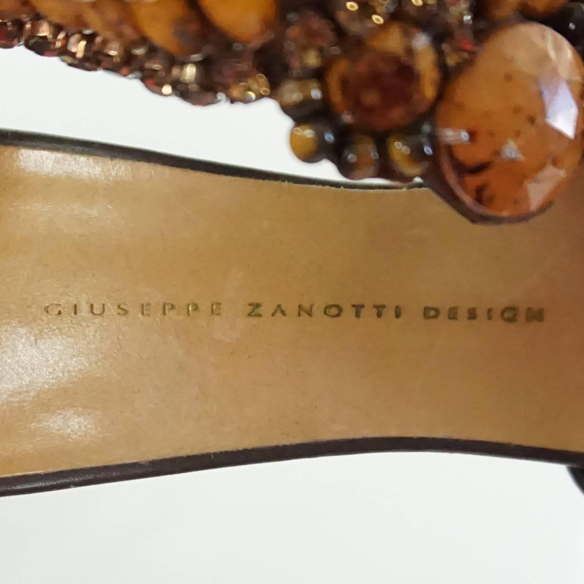Giuseppe Zanotti Bronze Stone Sandals - 39.5 1