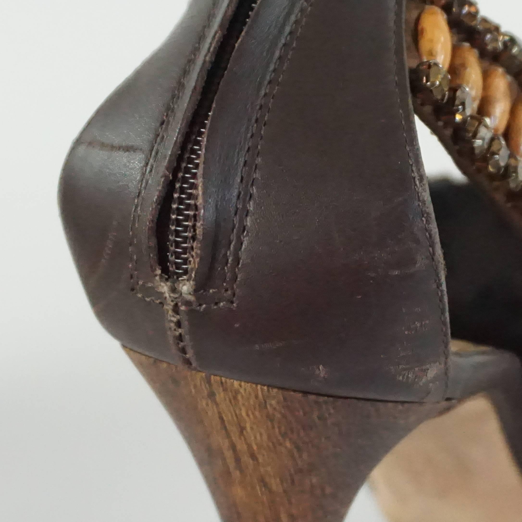 Giuseppe Zanotti Bronze Stone Sandals - 39.5 5