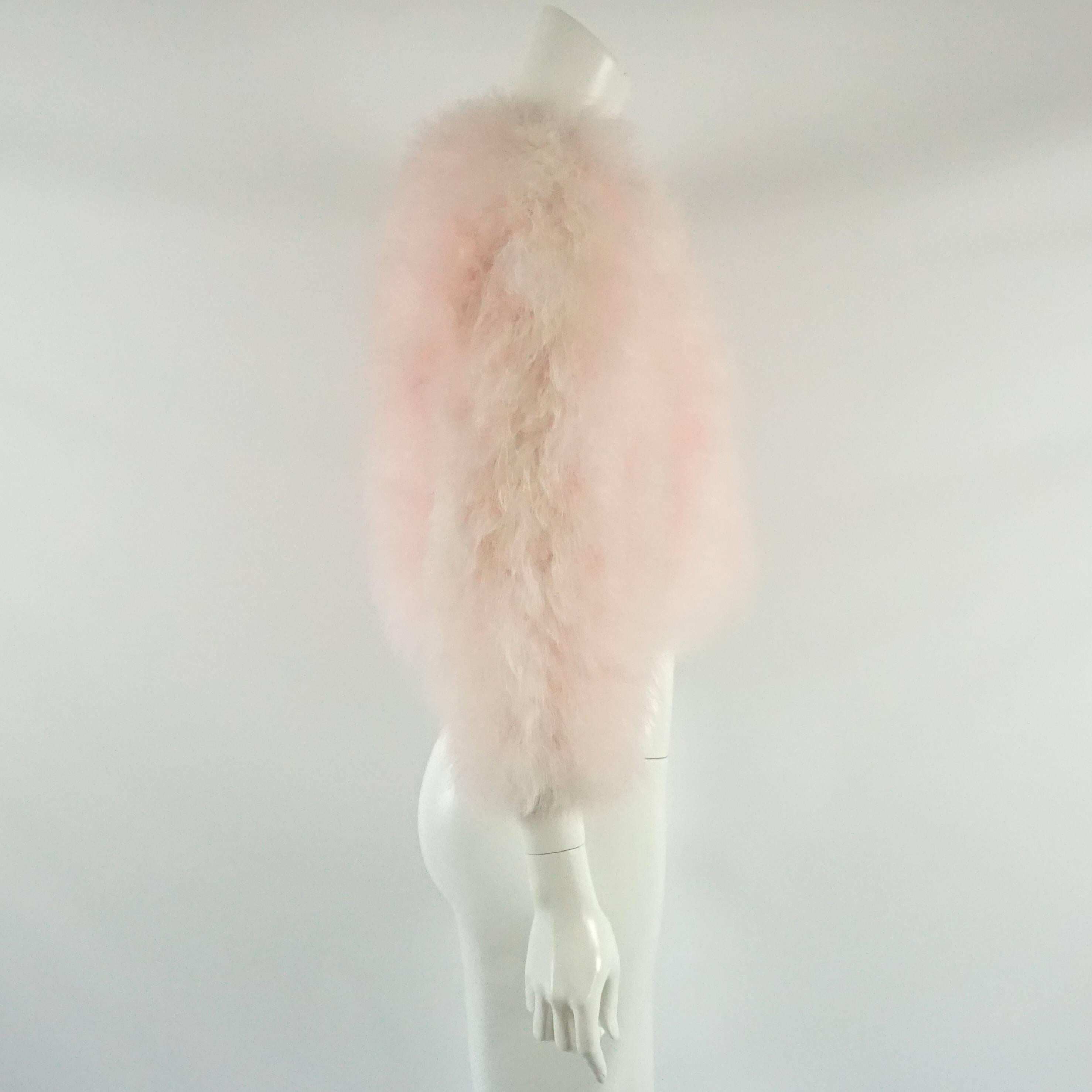 Adrienne Landau Soft Pink Maribou Jacket - Small  This fabulous light pink maribou jacket is a show stopper. It is in excellent condition, maybe worn once. Measurements:
Shoulder to Shoulder: 15.5