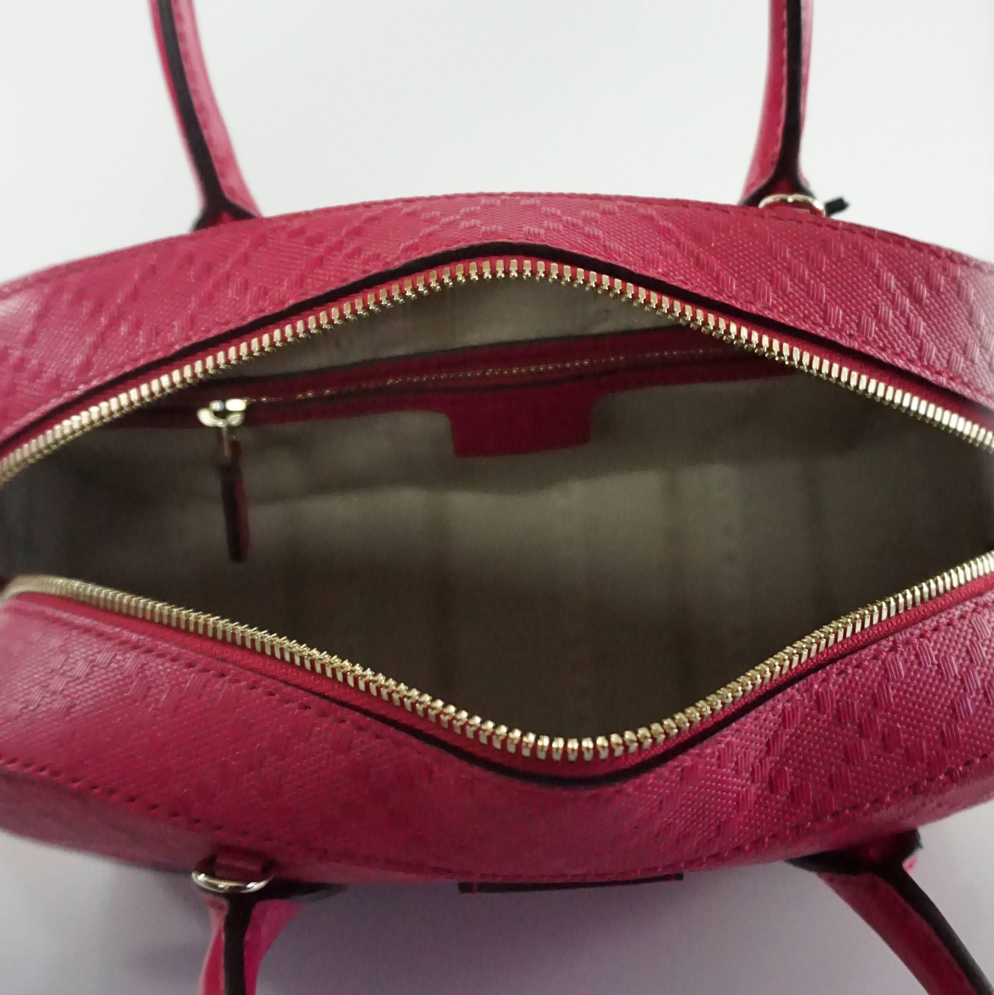 Women's New Gucci Pink Diamante Top Handle Bag with Strap - 2015