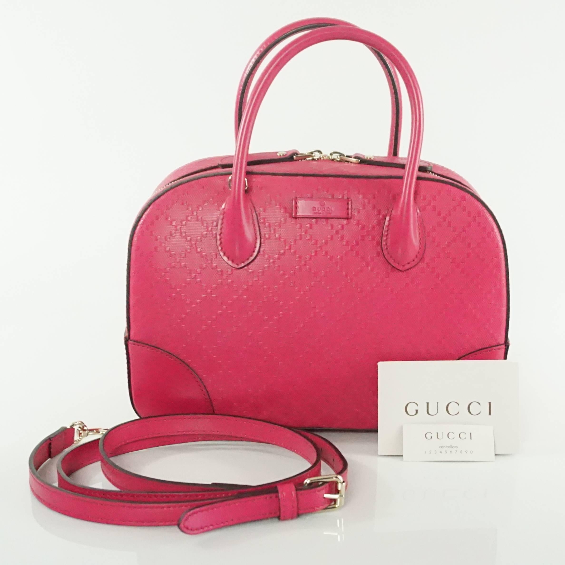 New Gucci Pink Diamante Top Handle Bag with Strap - 2015 2
