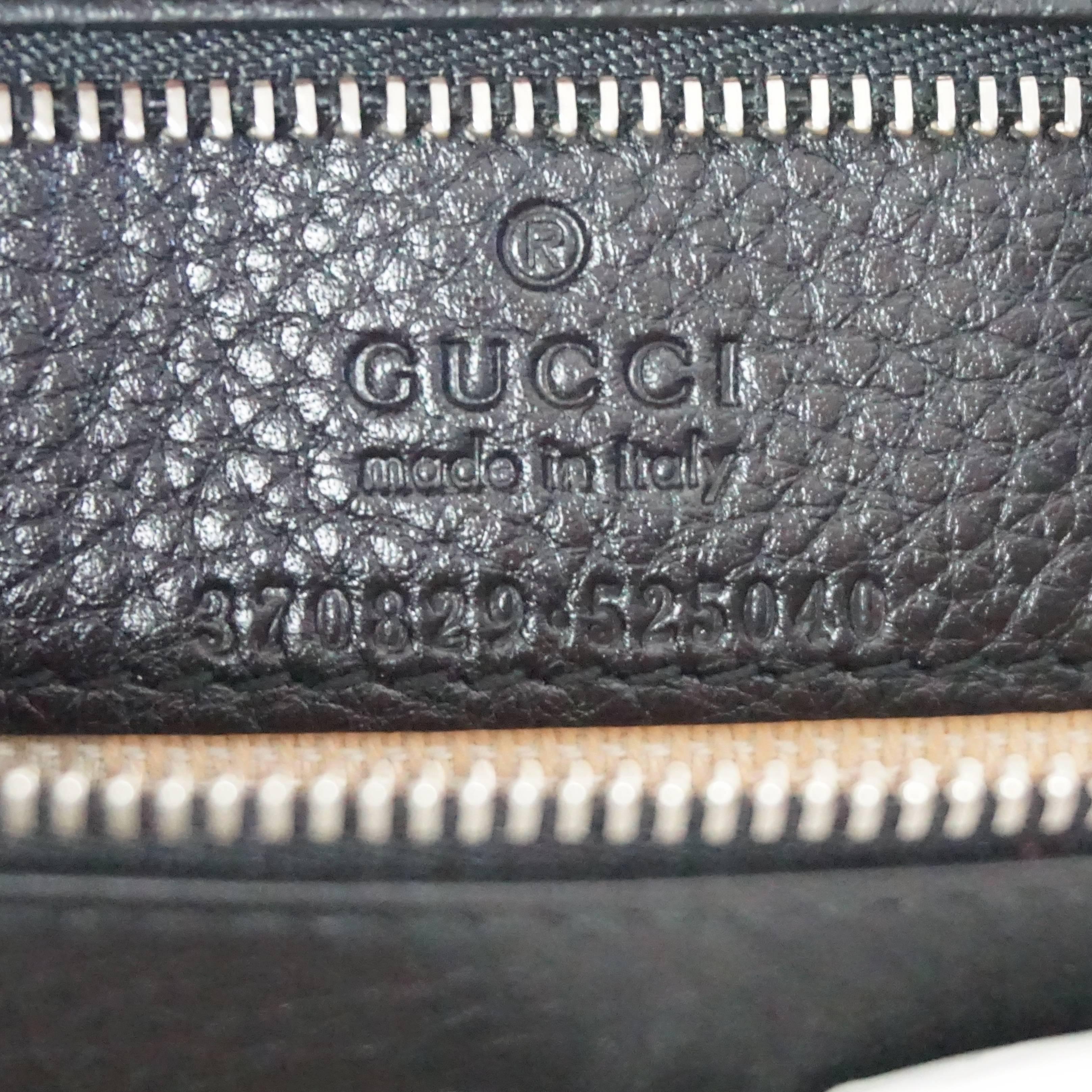 New Gucci Black Leather Daily Bamboo Tote -  2015  2