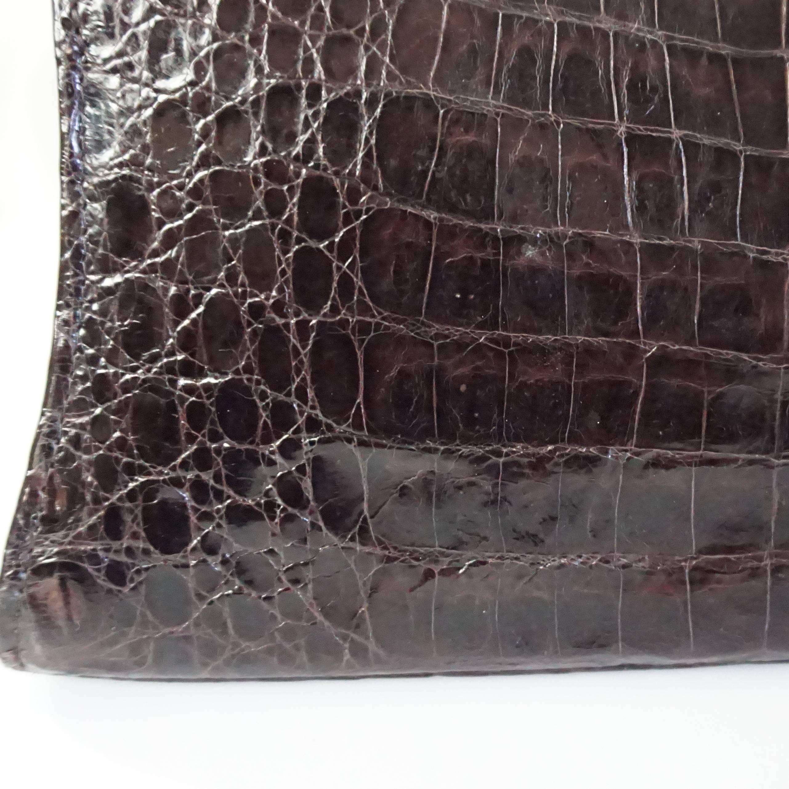 Nancy Gonzalez Chocolate Brown Crocodile Clutch and Shoulder Bag  2