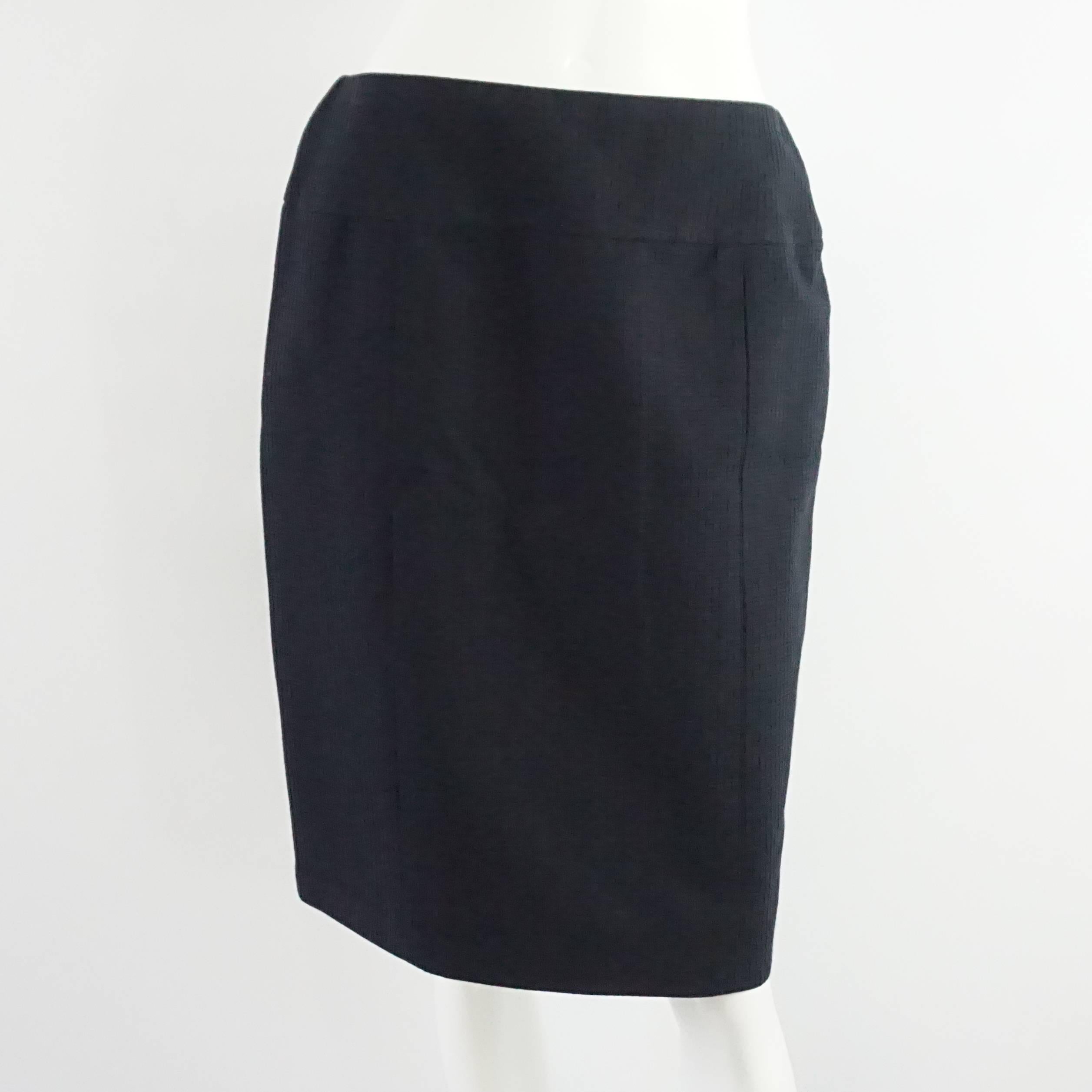 Chanel Navy Textured Cotton Skirt Suit with PVC Lace Trim Detail-42-94P 1