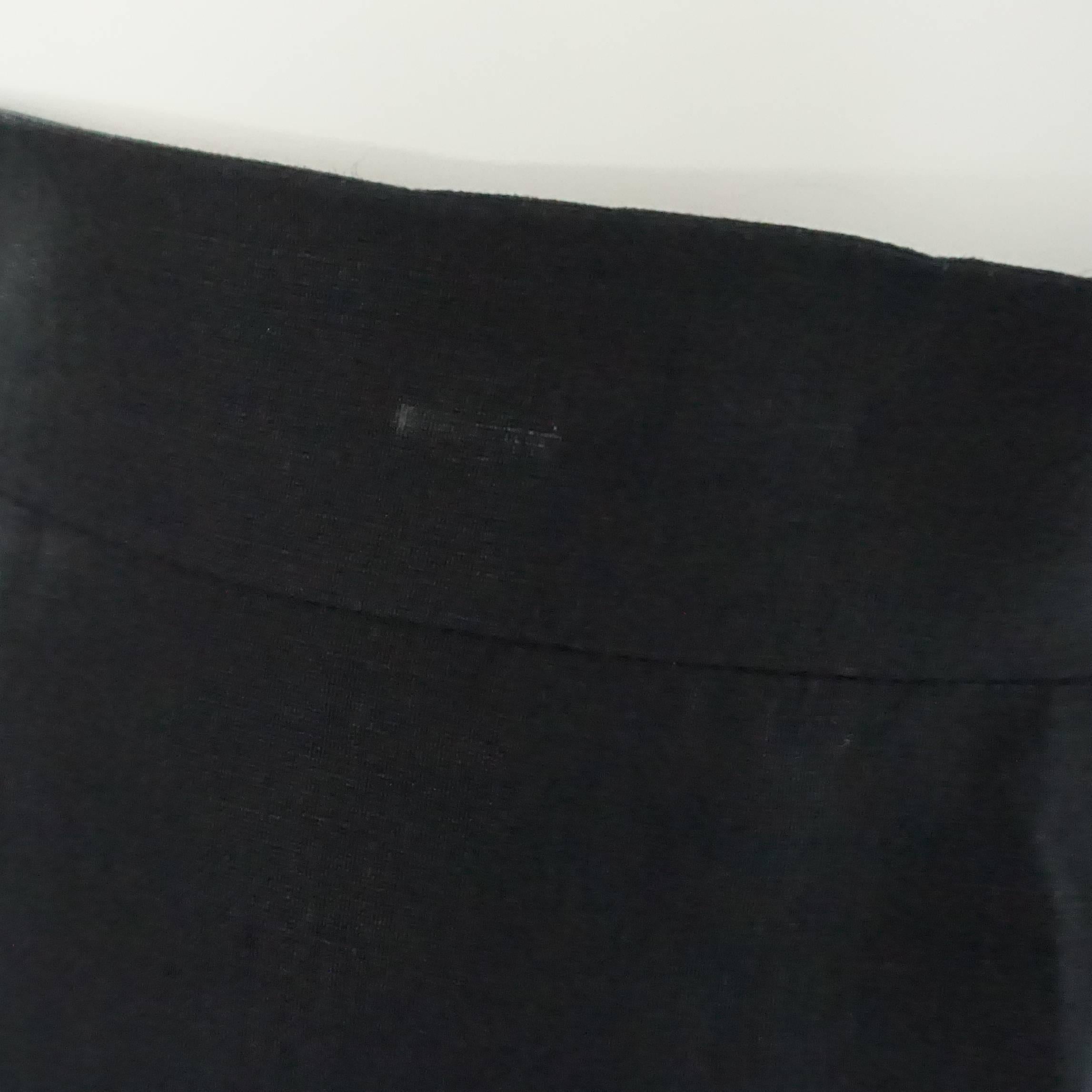 Chanel Printemps 1994 Combinaison jupe croisée en lin et laine noire - Taille 40 en vente 4