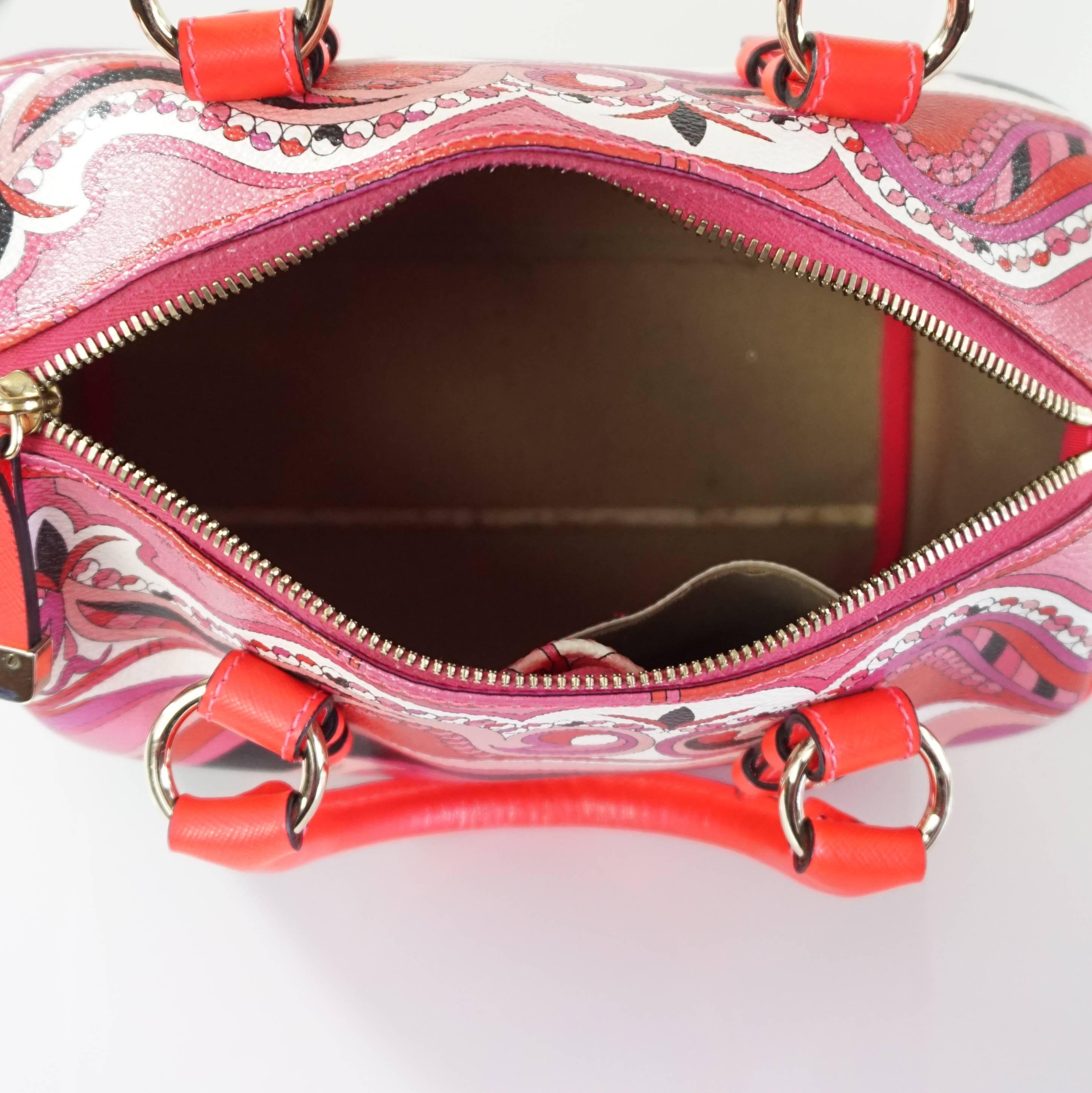 Women's Emilio Pucci Pink Print Shoulder Bag 