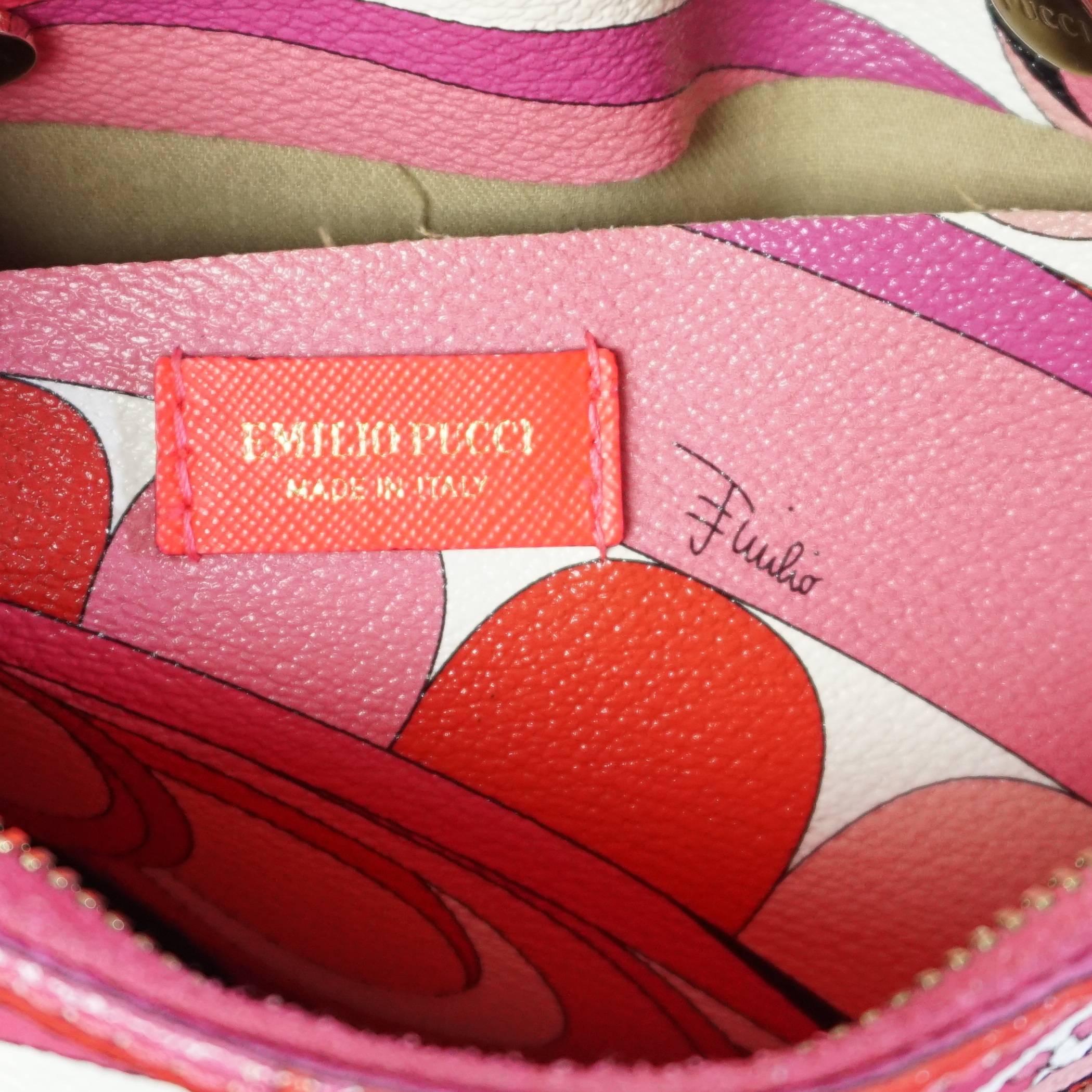 Emilio Pucci Pink Print Shoulder Bag  1