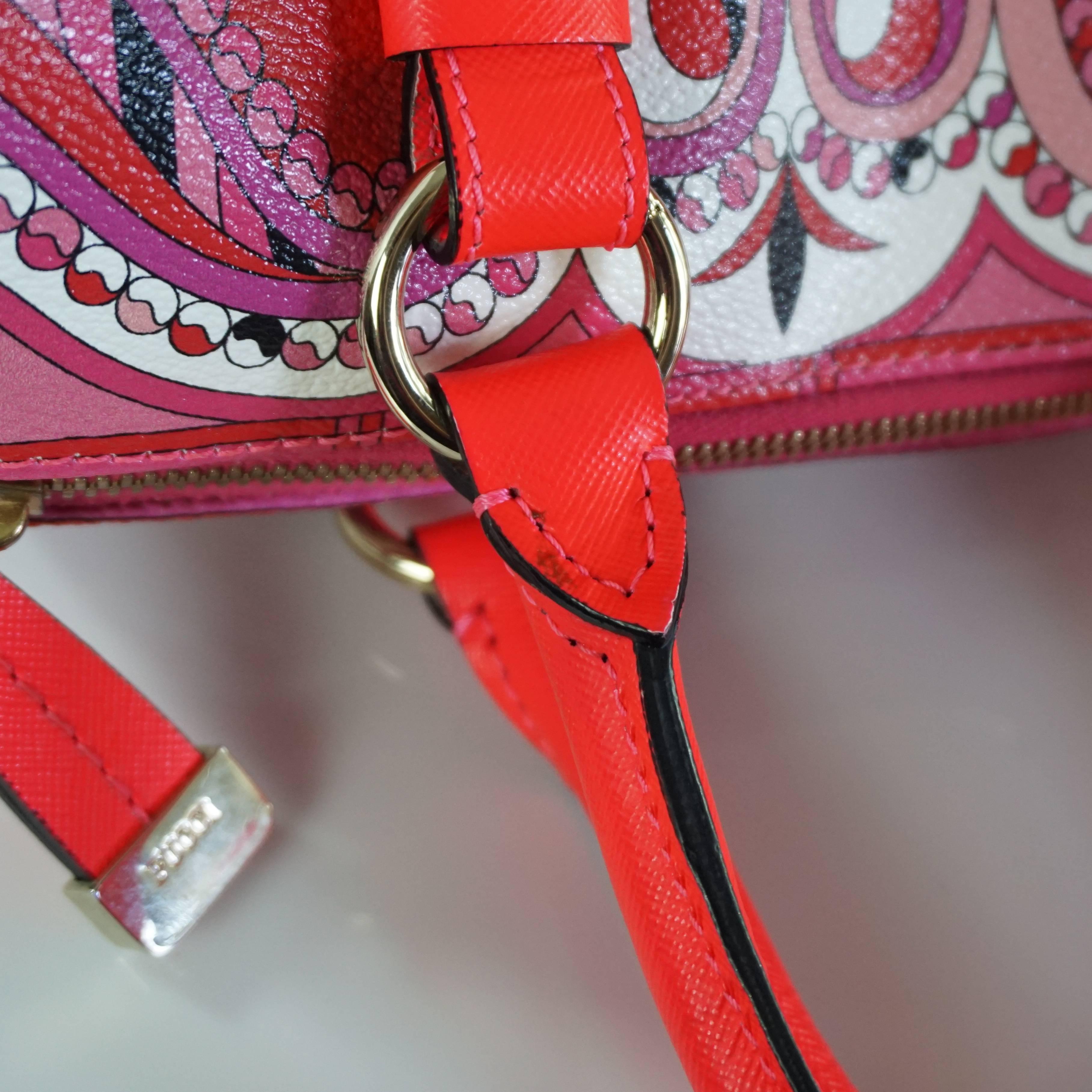 Emilio Pucci Pink Print Shoulder Bag  3