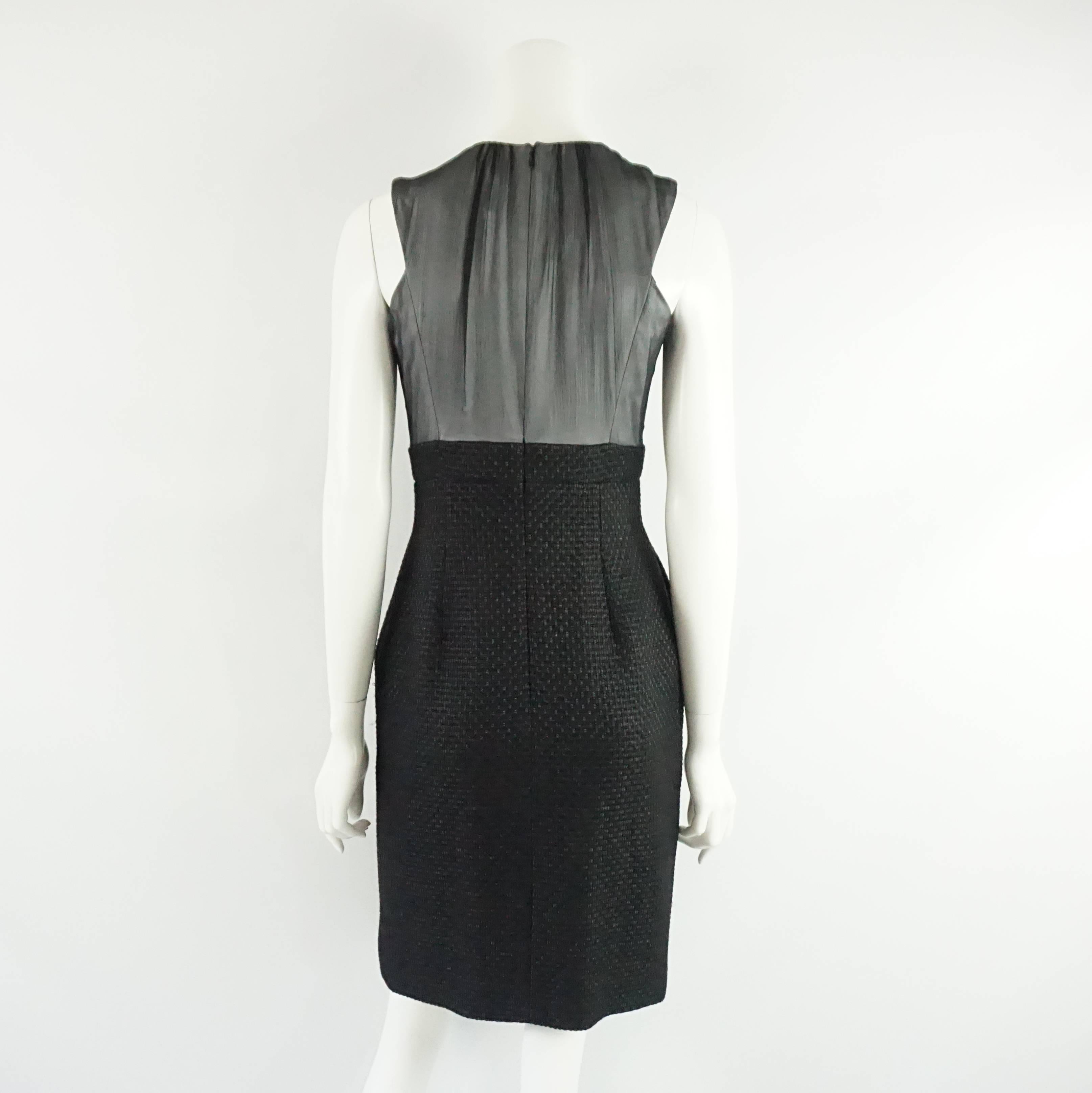Chanel Black Dress with Silk Chiffon Top and Tweed Skirt - 38 In Excellent Condition For Sale In West Palm Beach, FL