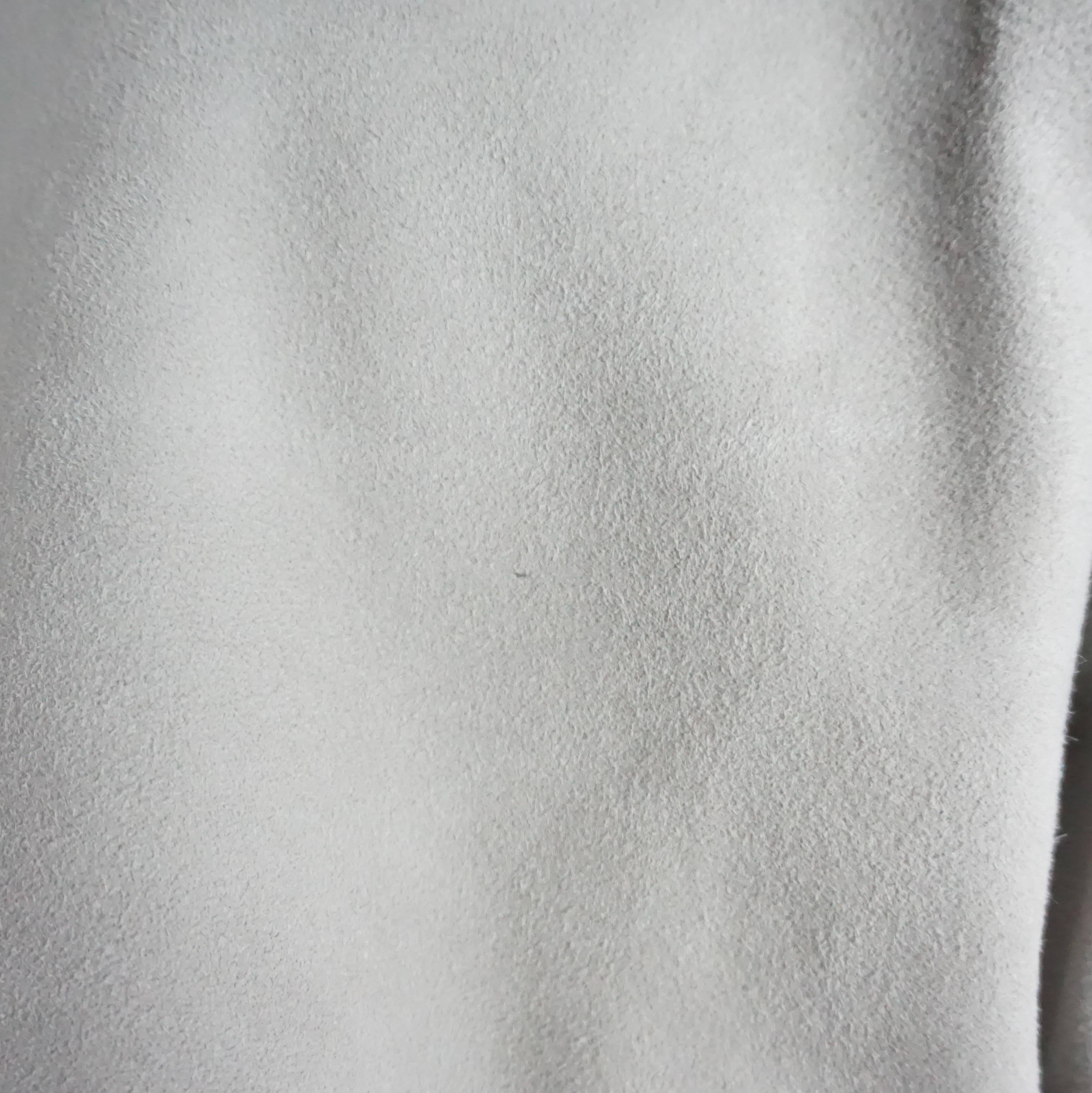 Dolce & Gabbana Veste en daim gris avec bordures en dentelle ivoire - Taille 42 Circa 2000 Pour femmes en vente